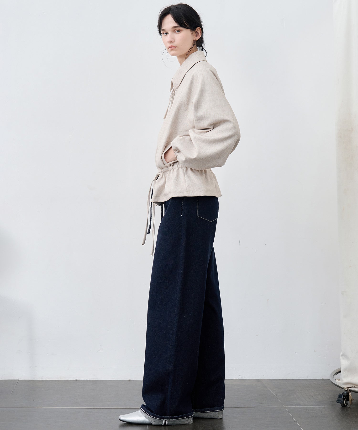 Drawstring-Waist Casual Jacket