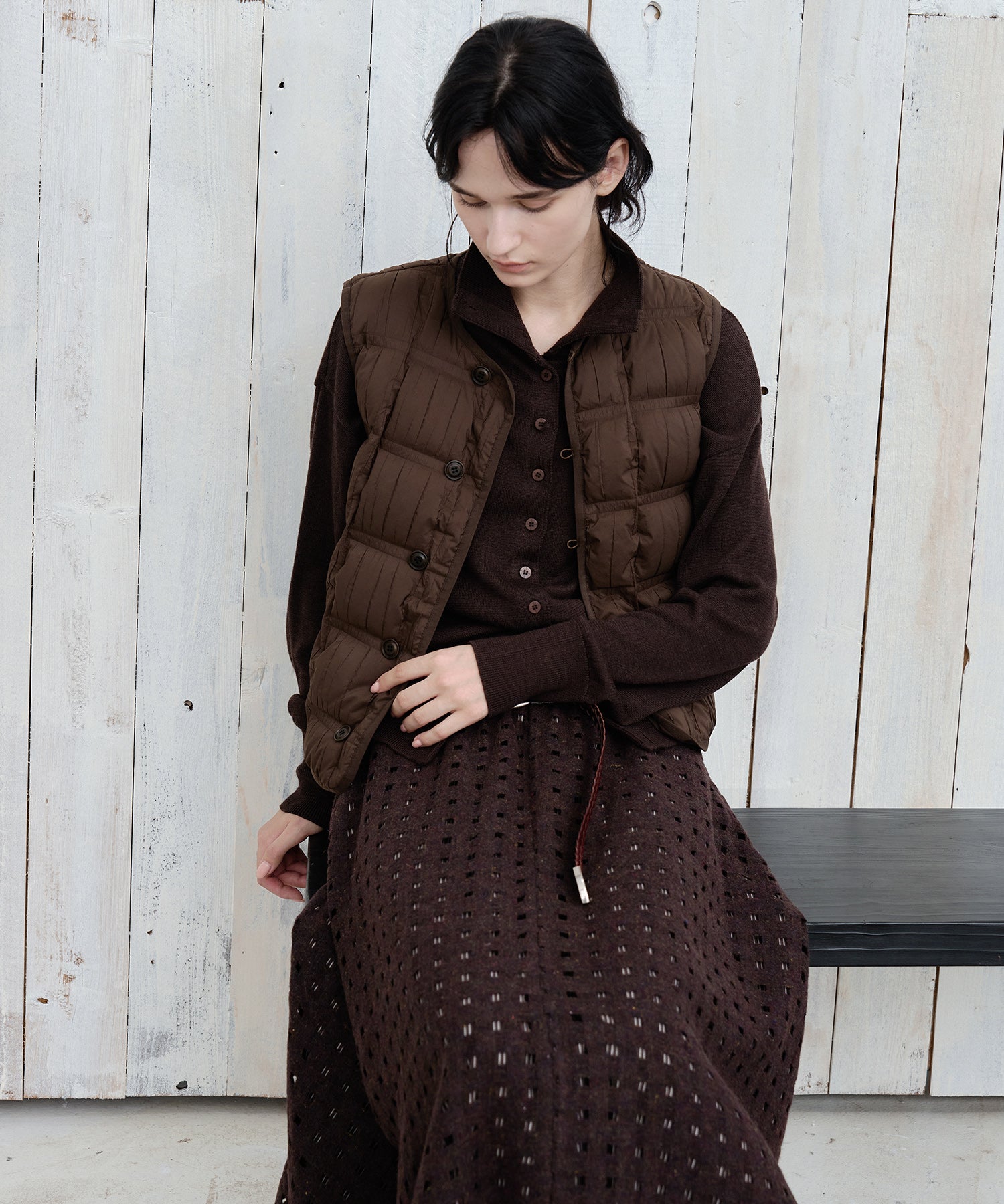 Lightweight Crinkled Down Vest