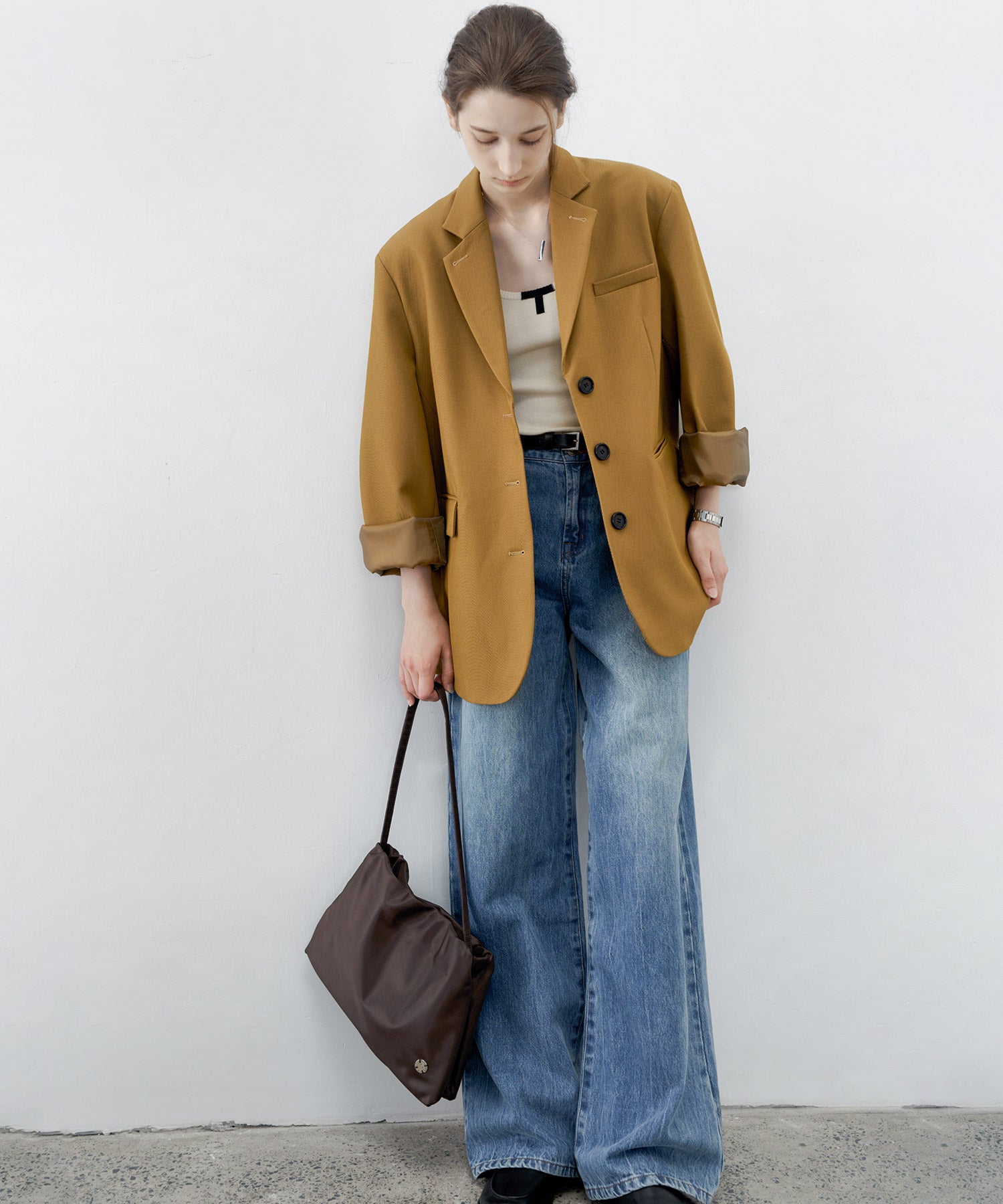 【tageechita】"T" 리브 니트 캐미솔 / 이너