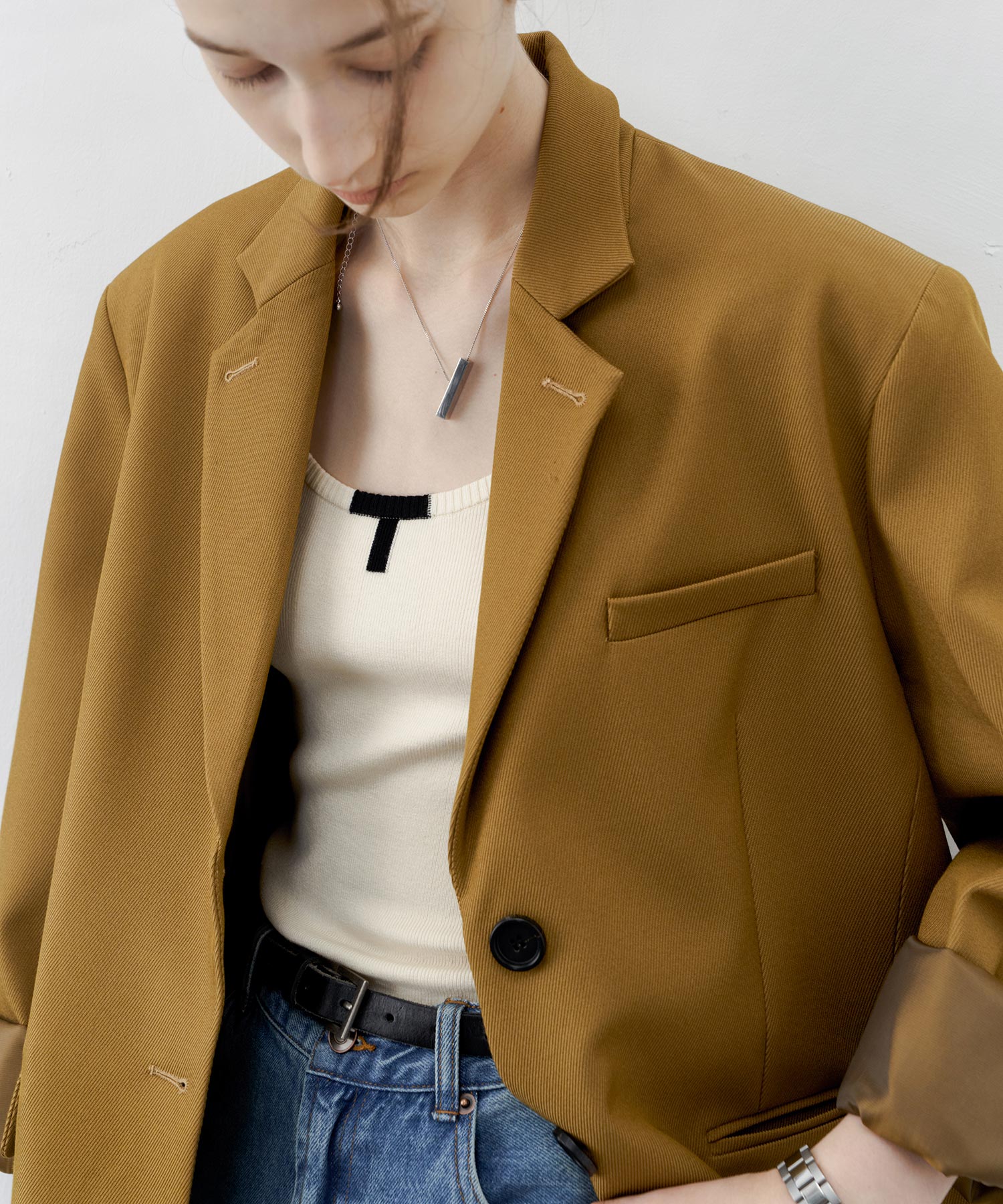 Minimalist “T” Logo Knit Cami Top