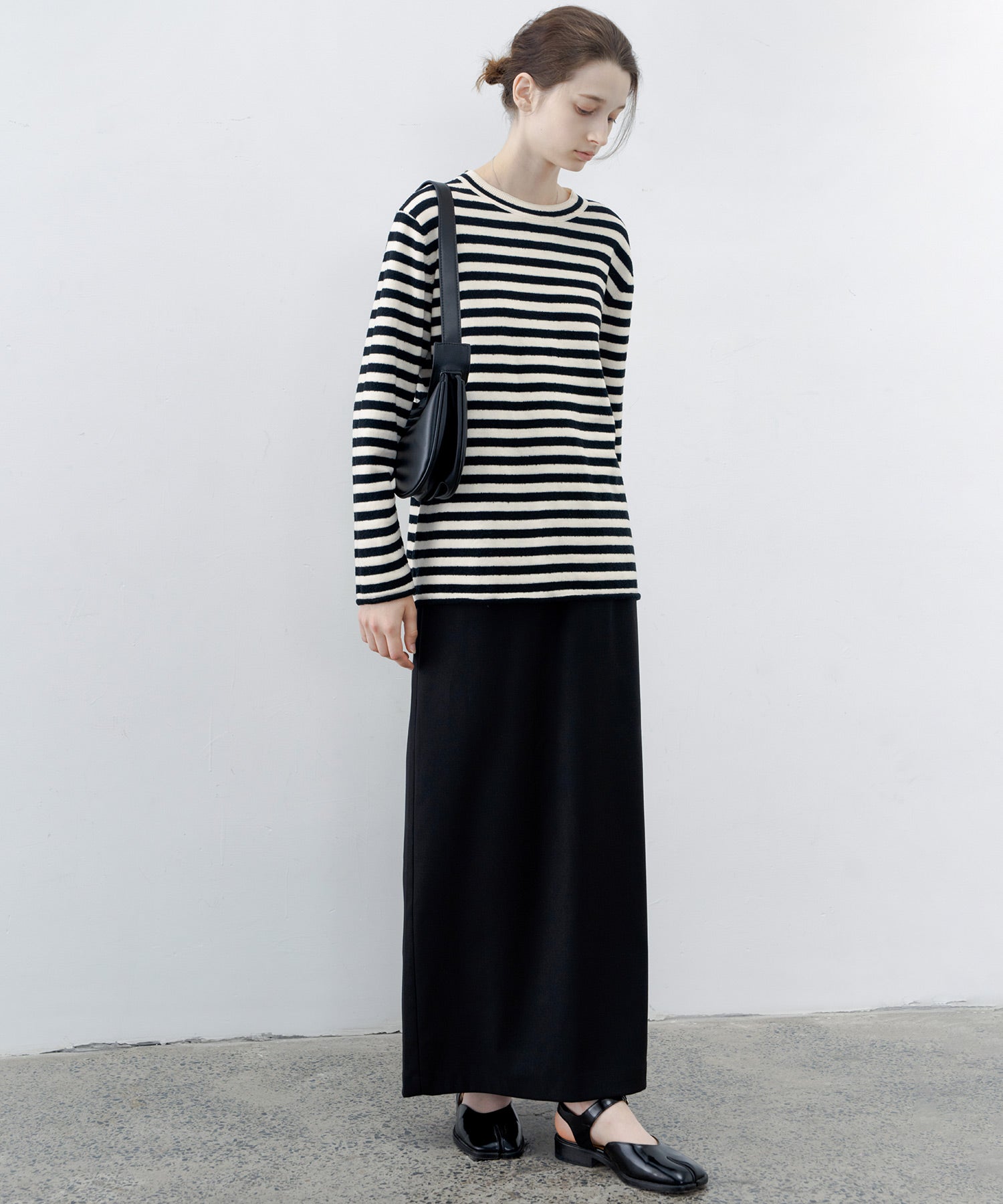 Textured Stripe Crew Neck Knit Sweater