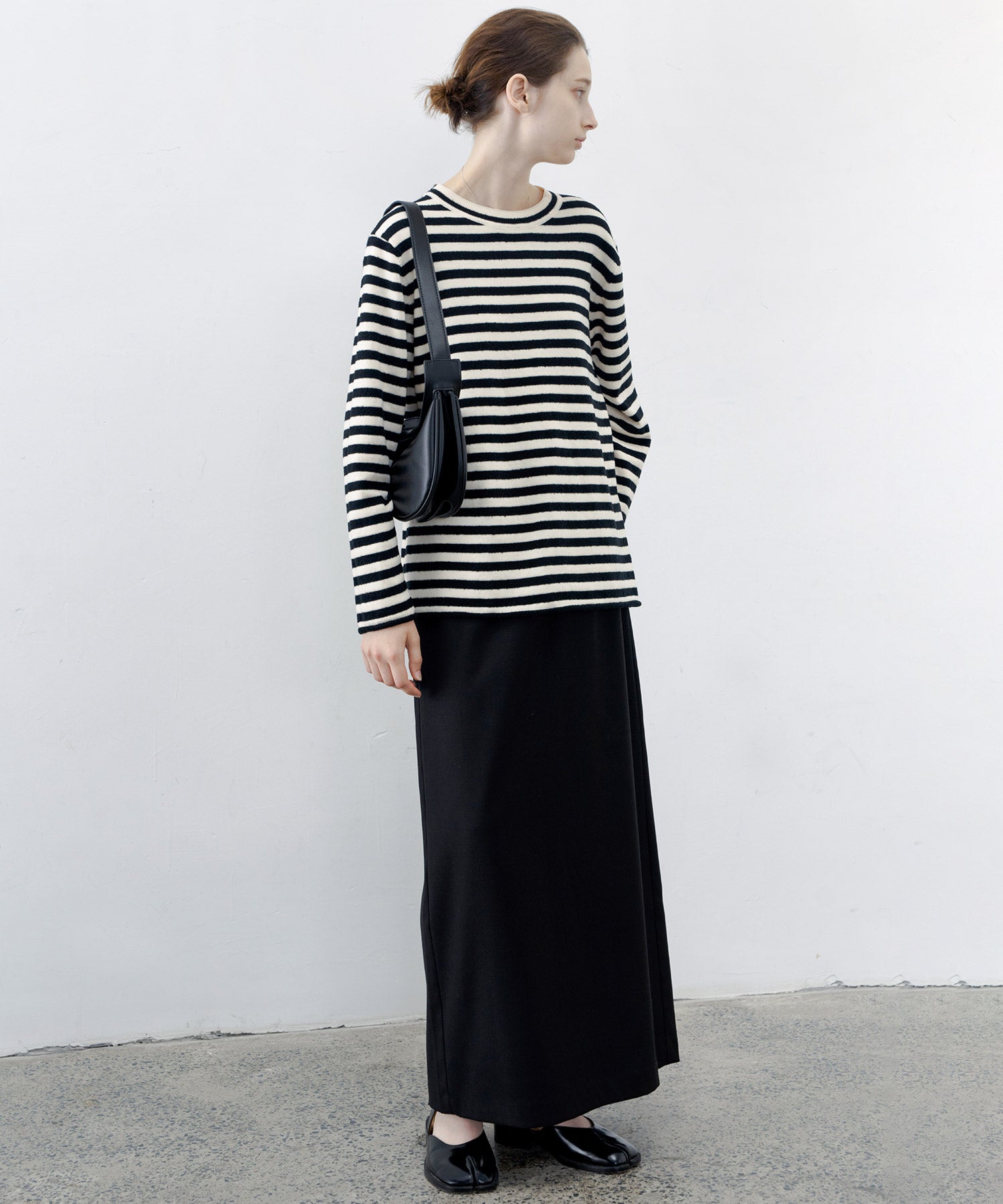 Textured Stripe Crew Neck Knit Sweater