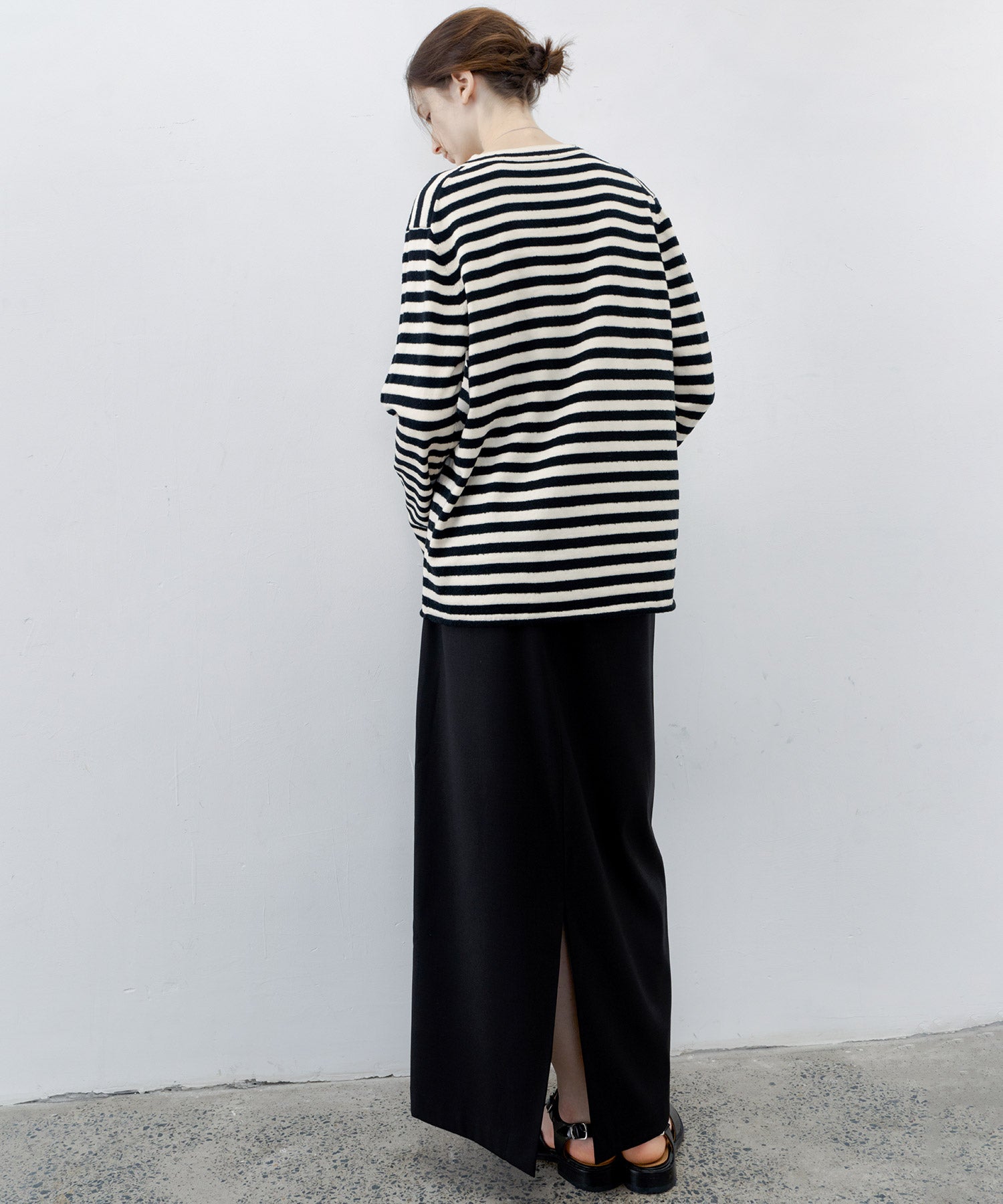Textured Stripe Crew Neck Knit Sweater