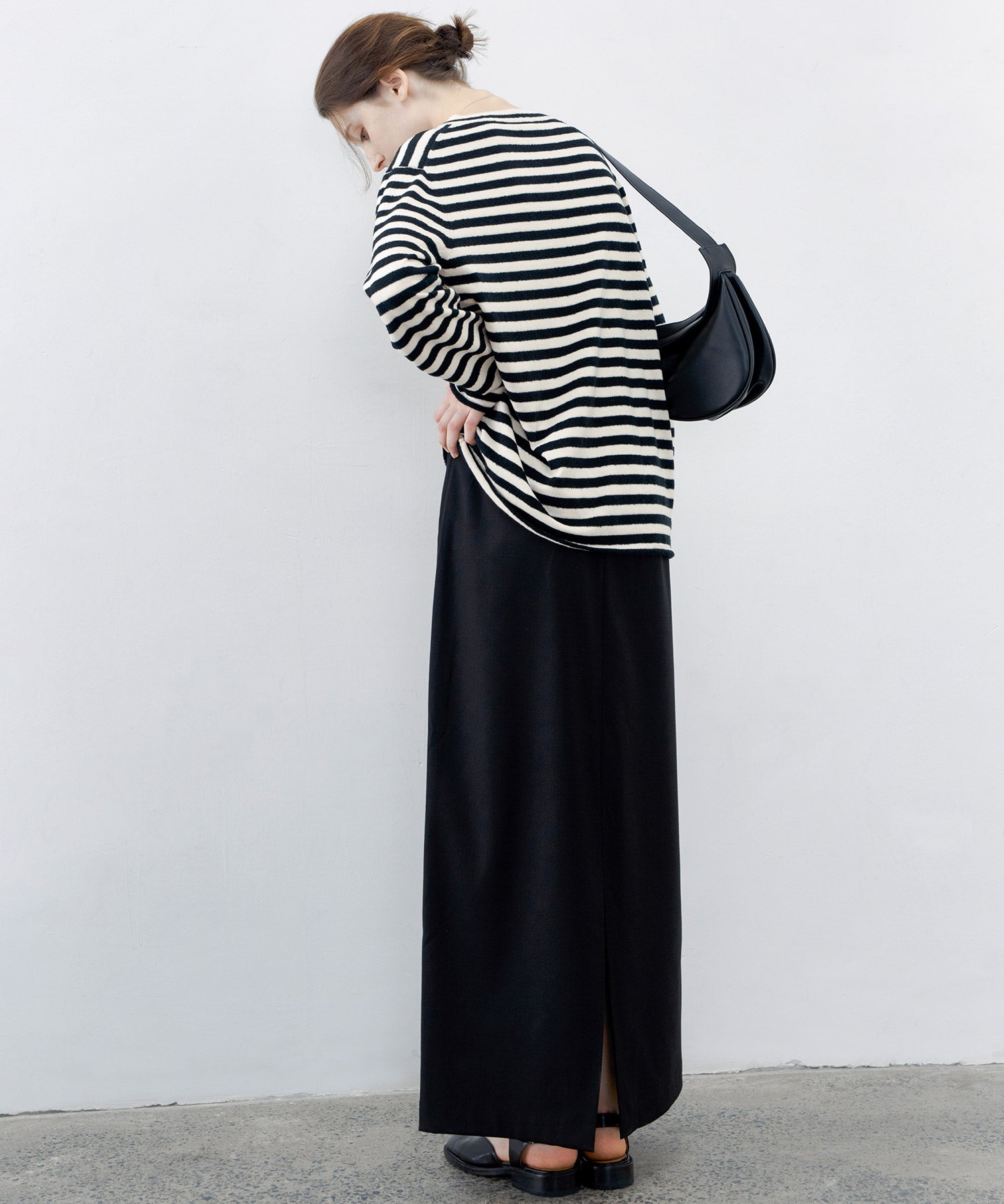 Textured Stripe Crew Neck Knit Sweater