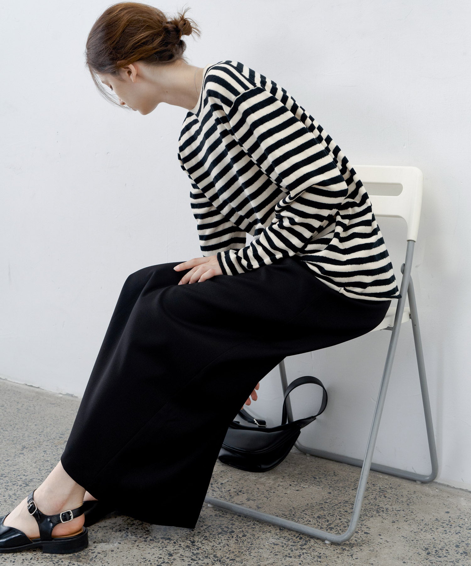Textured Stripe Crew Neck Knit Sweater