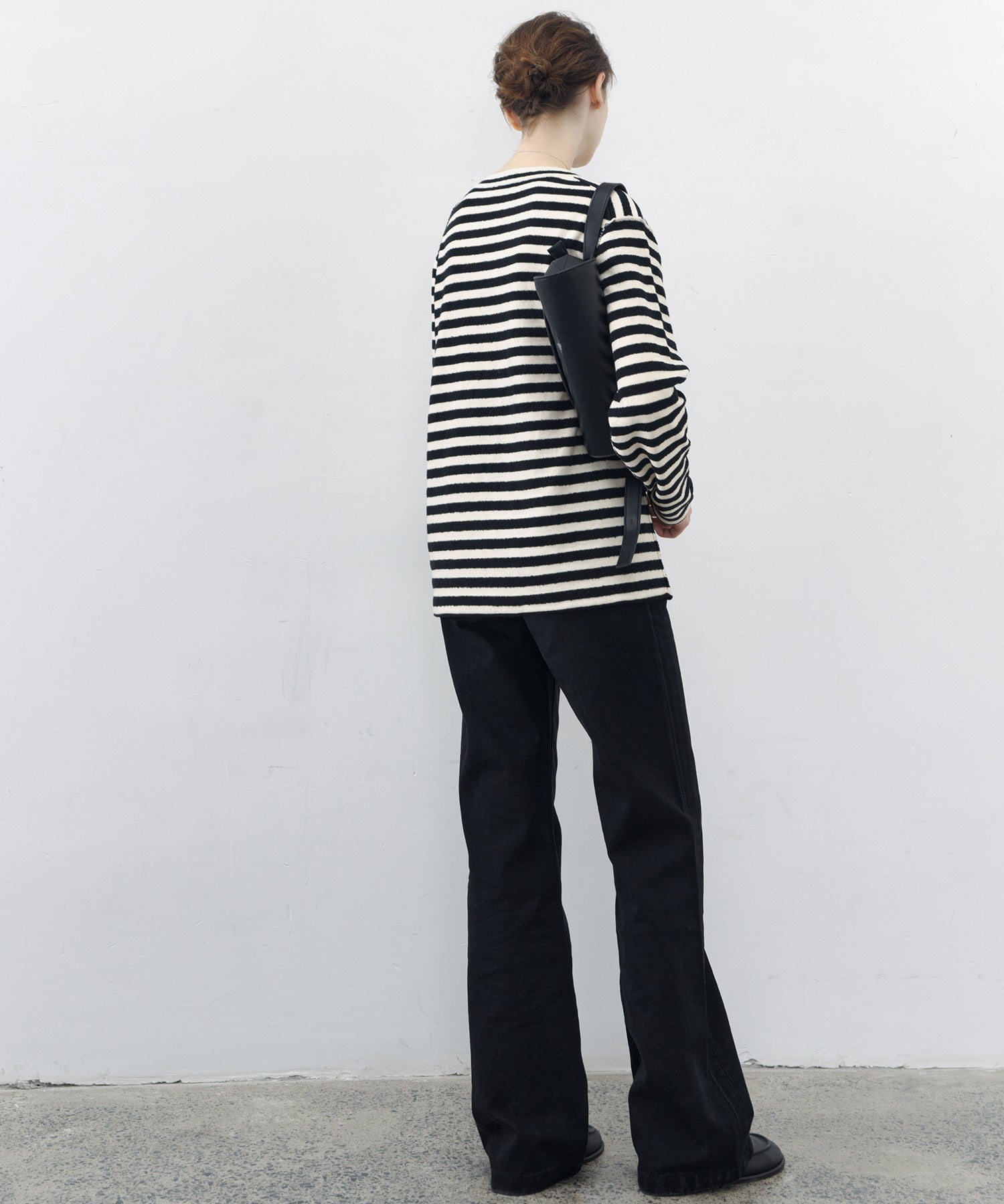 Textured Stripe Crew Neck Knit Sweater