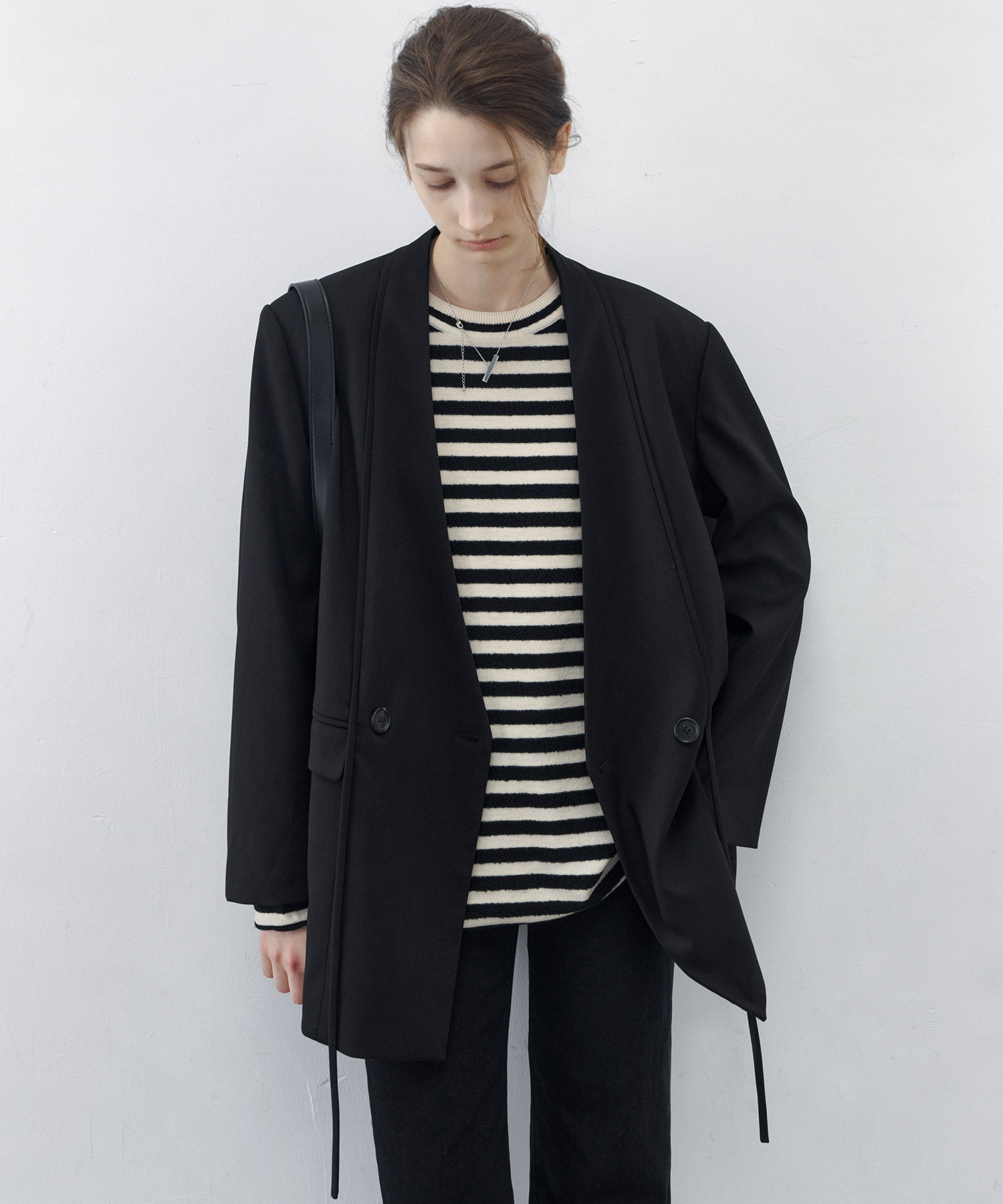 Textured Stripe Crew Neck Knit Sweater