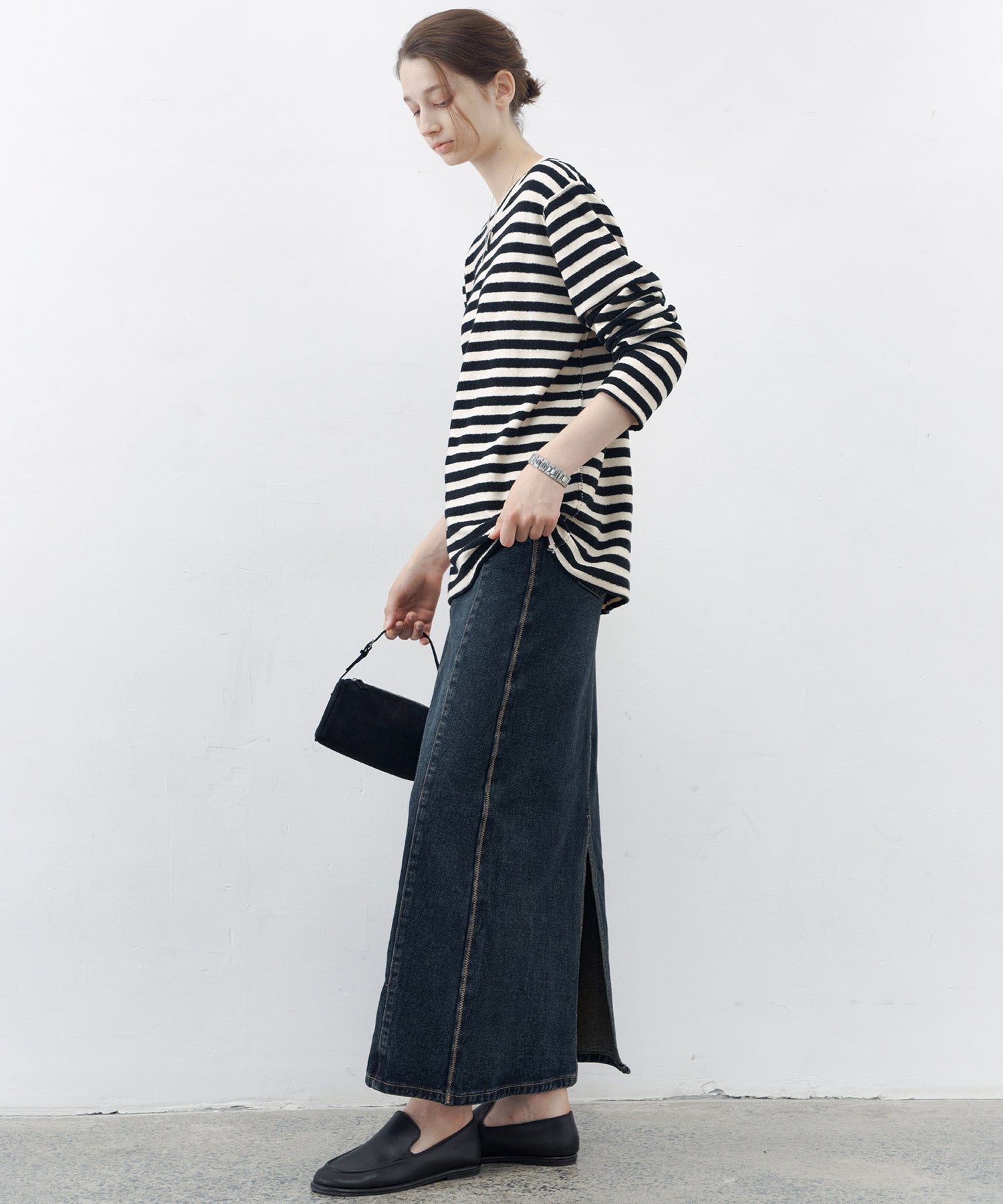 Textured Stripe Crew Neck Knit Sweater