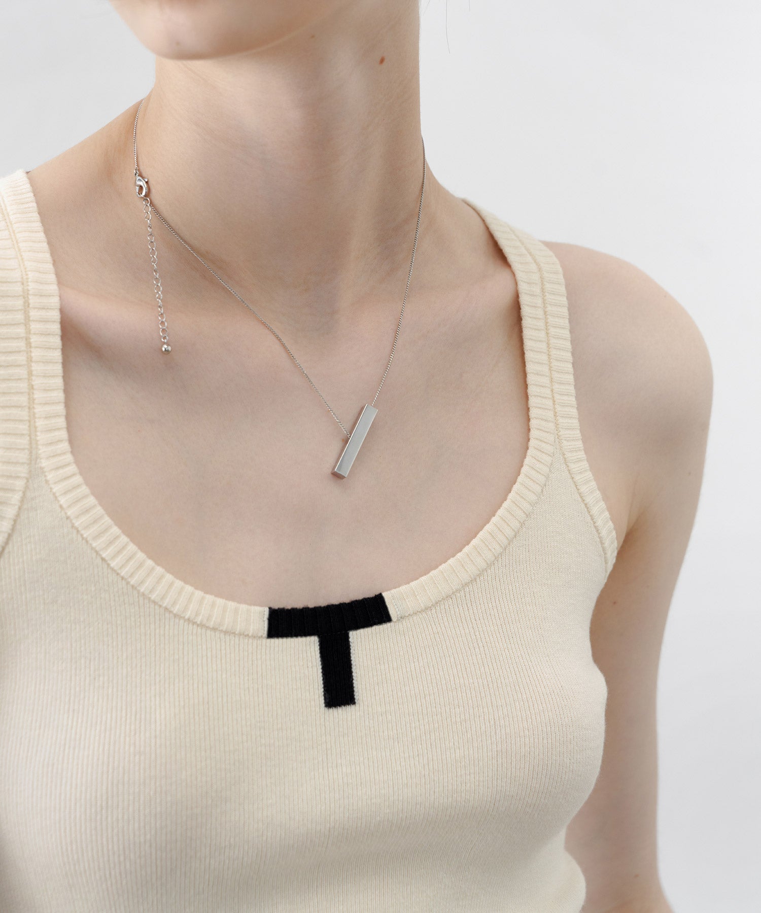Minimalist “T” Logo Knit Cami Top