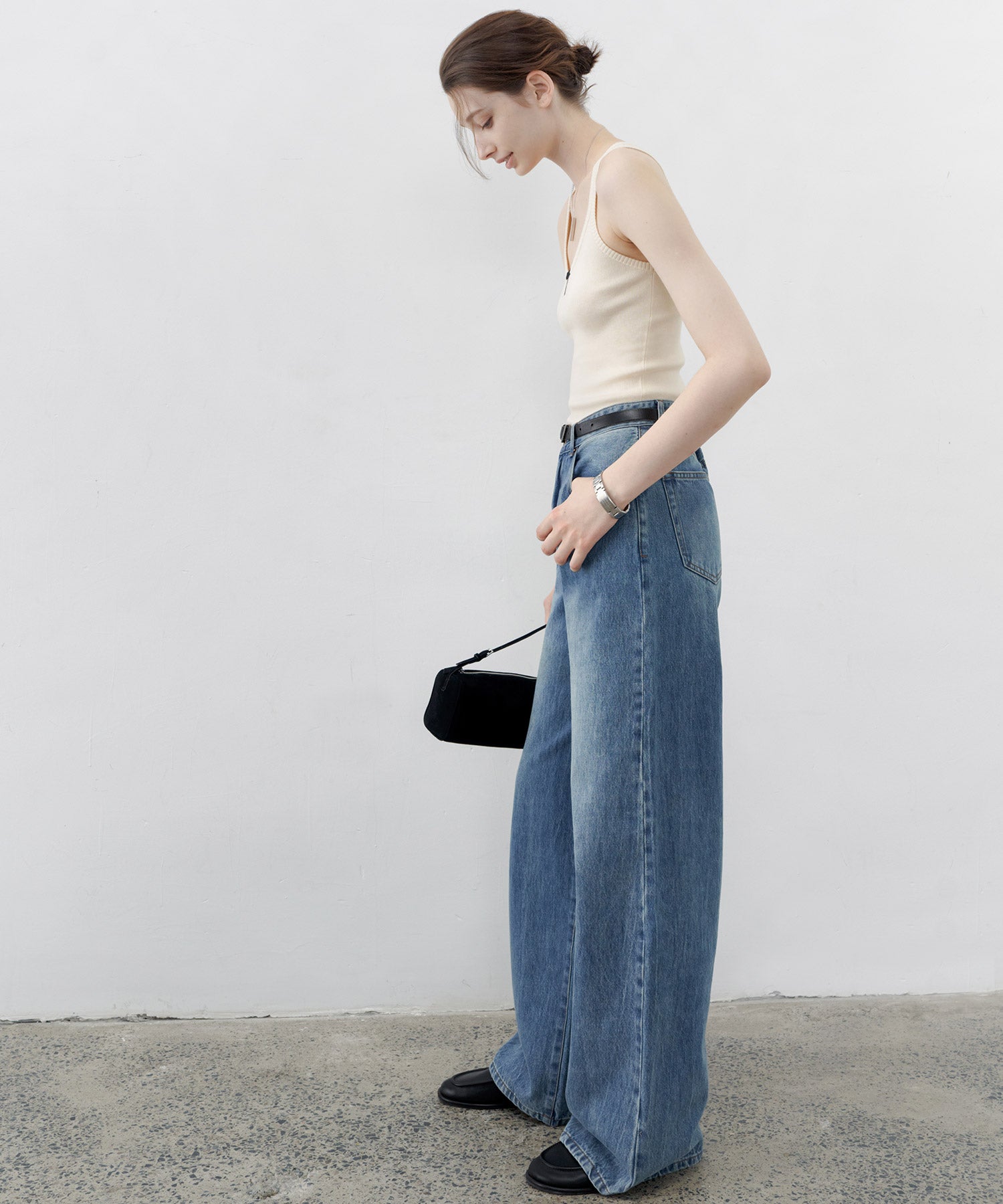 【tageechita】"T" 리브 니트 캐미솔 / 이너