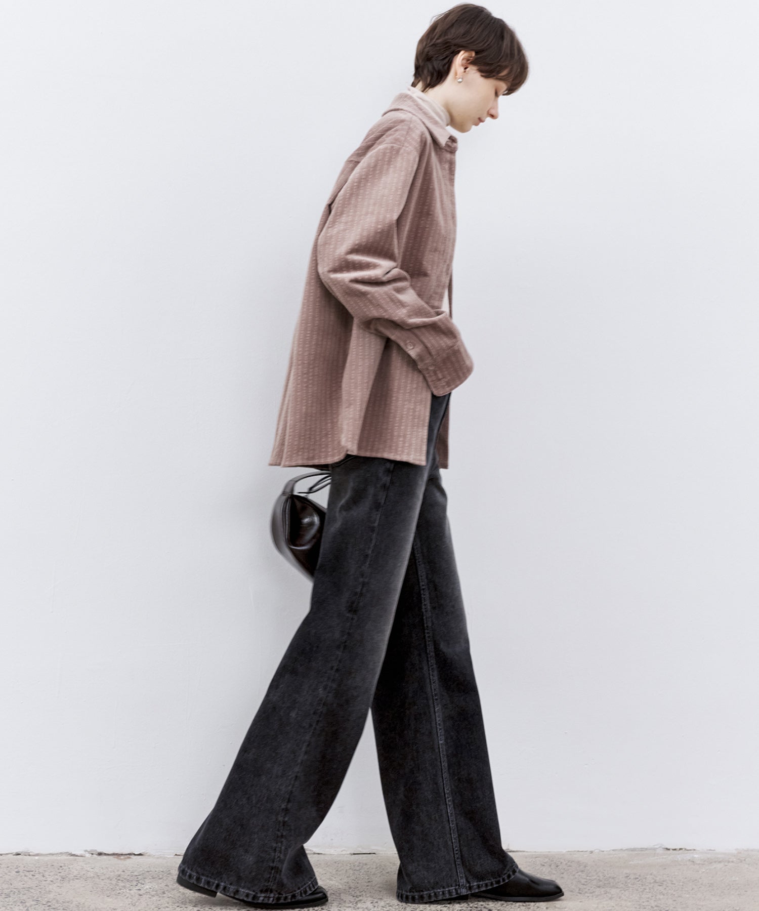 Dark Gray Washed Slightly Flared Jeans