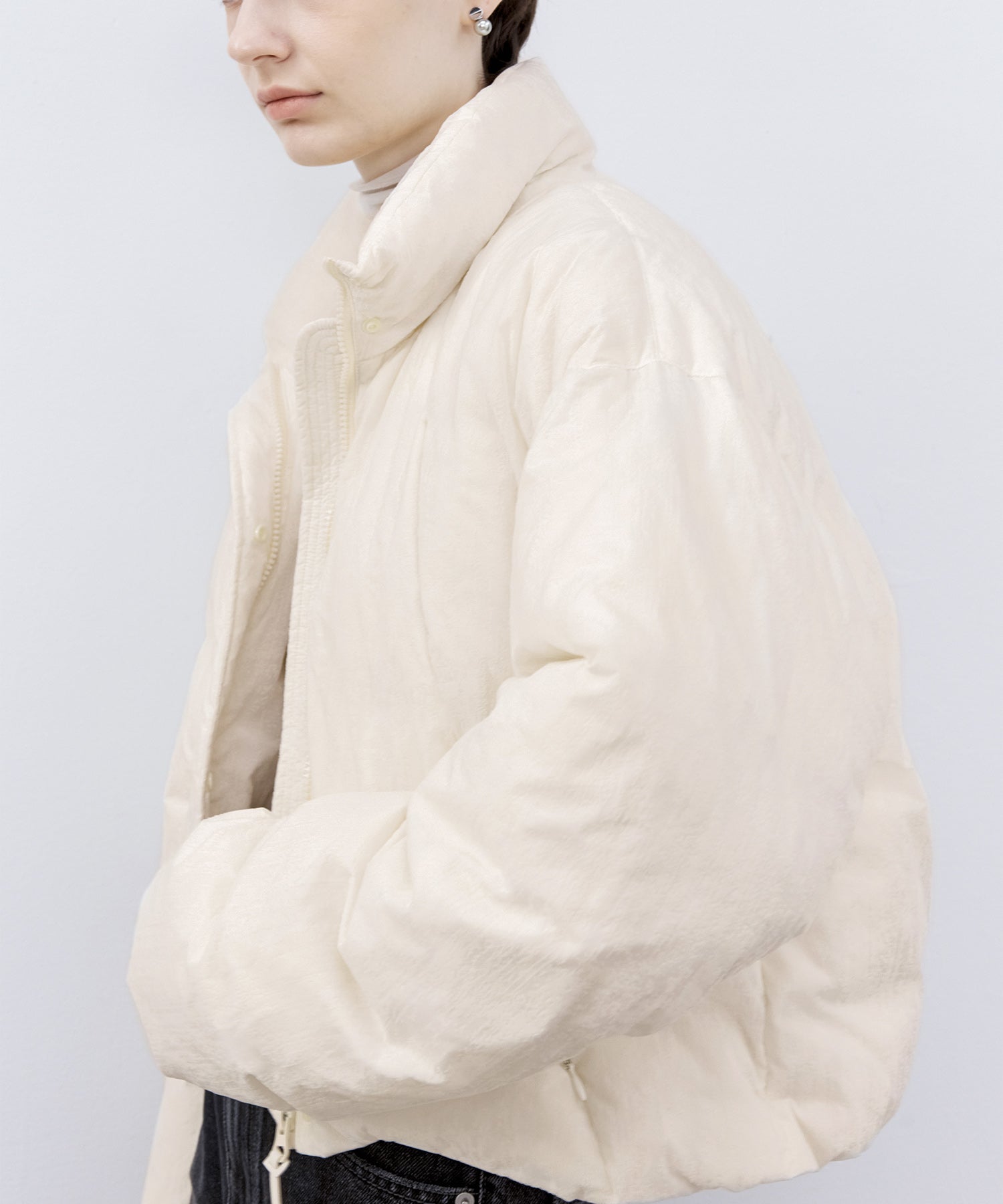 Flocked Finish Down Jacket