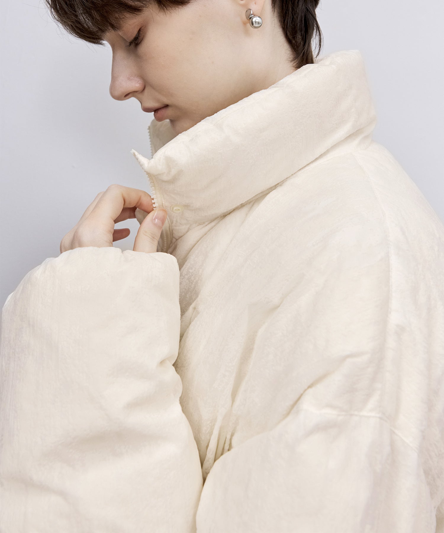 Flocked Finish Down Jacket