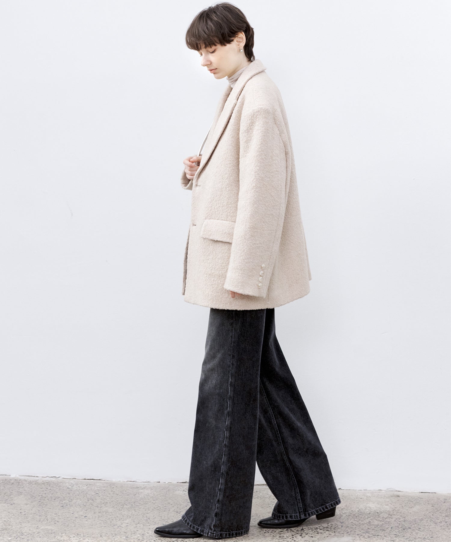 Dark Gray Washed Slightly Flared Jeans