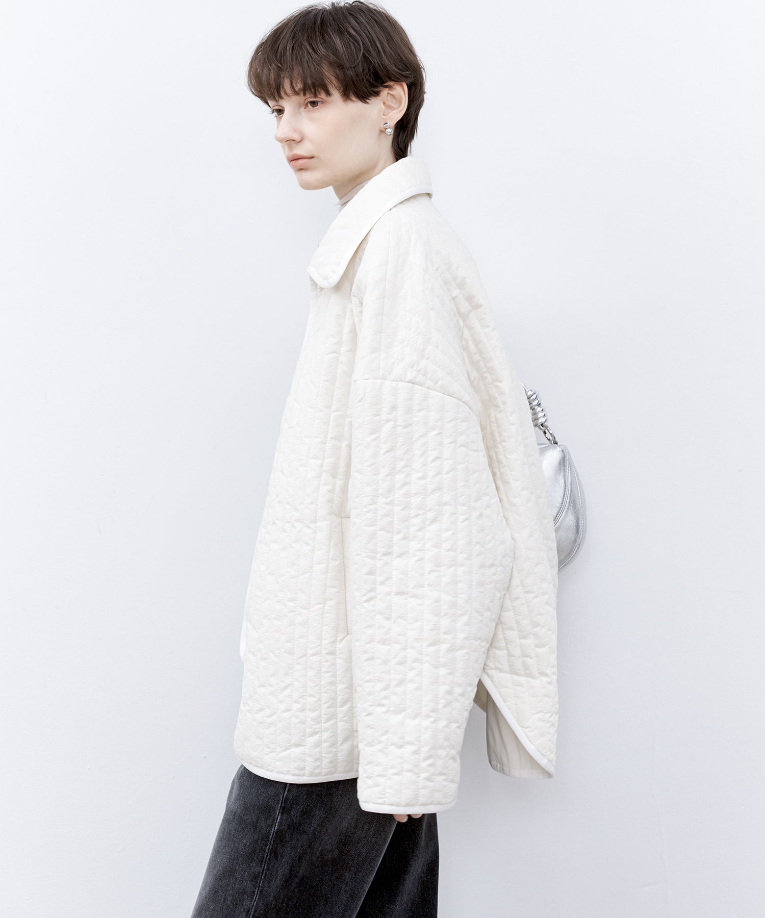 Flocked Print Quilted Jacket