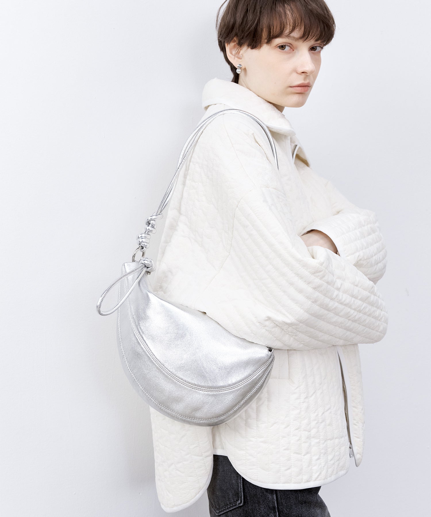 Flocked Print Quilted Jacket