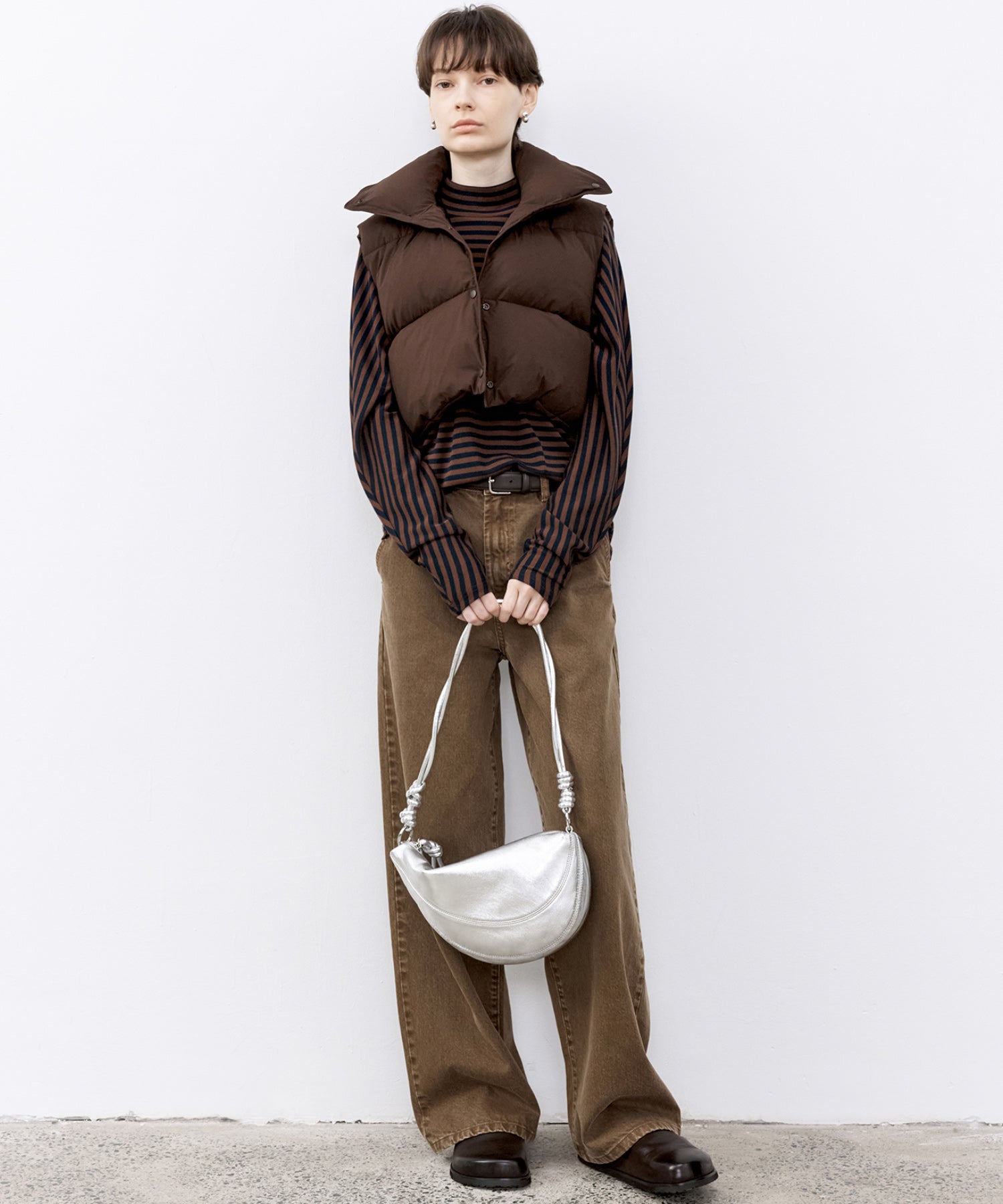 Cropped Puffer Vest with Moldable Neckline