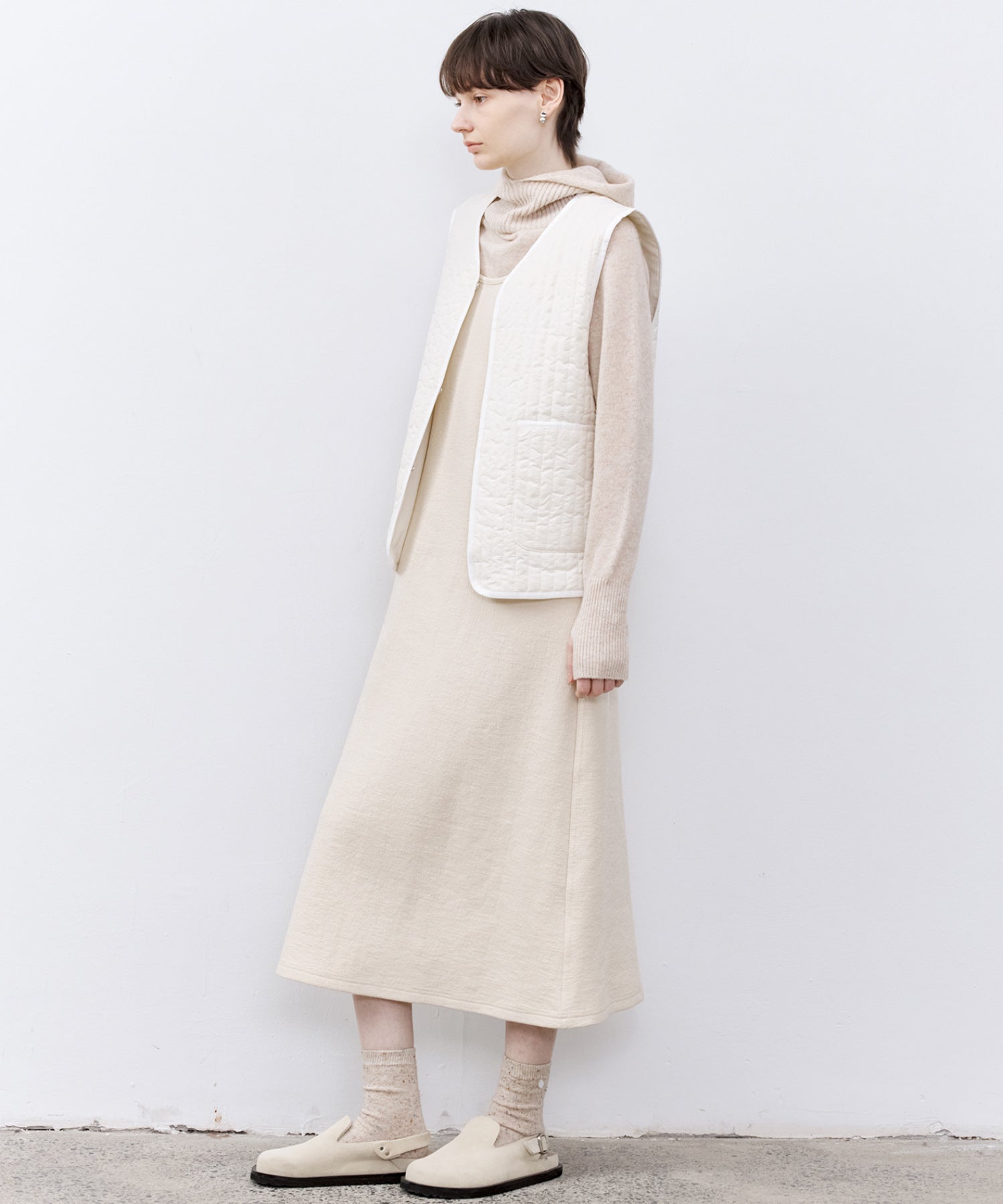 Textured Tencel Wool Sleeveless Dress