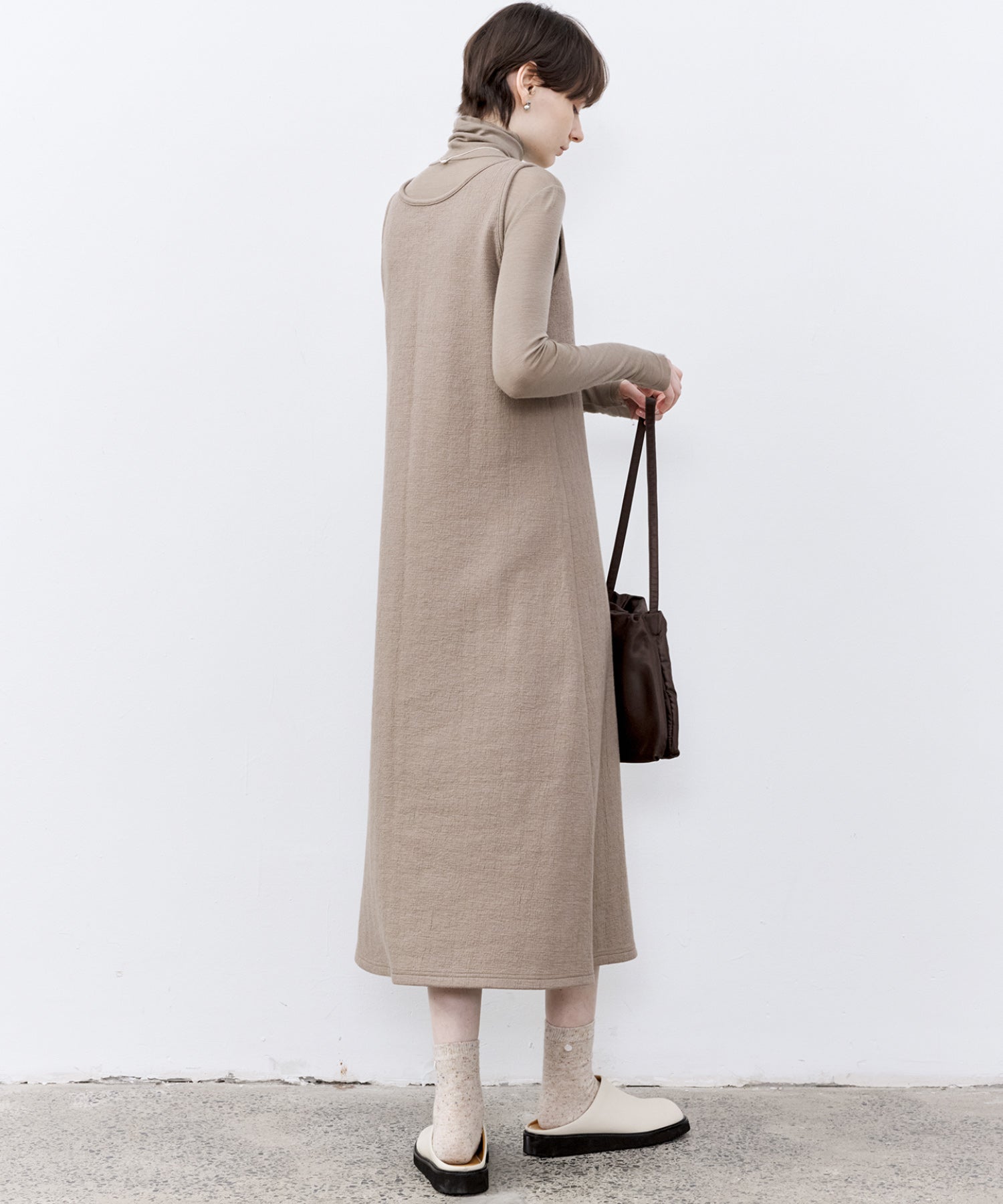 Textured Tencel Wool Sleeveless Dress