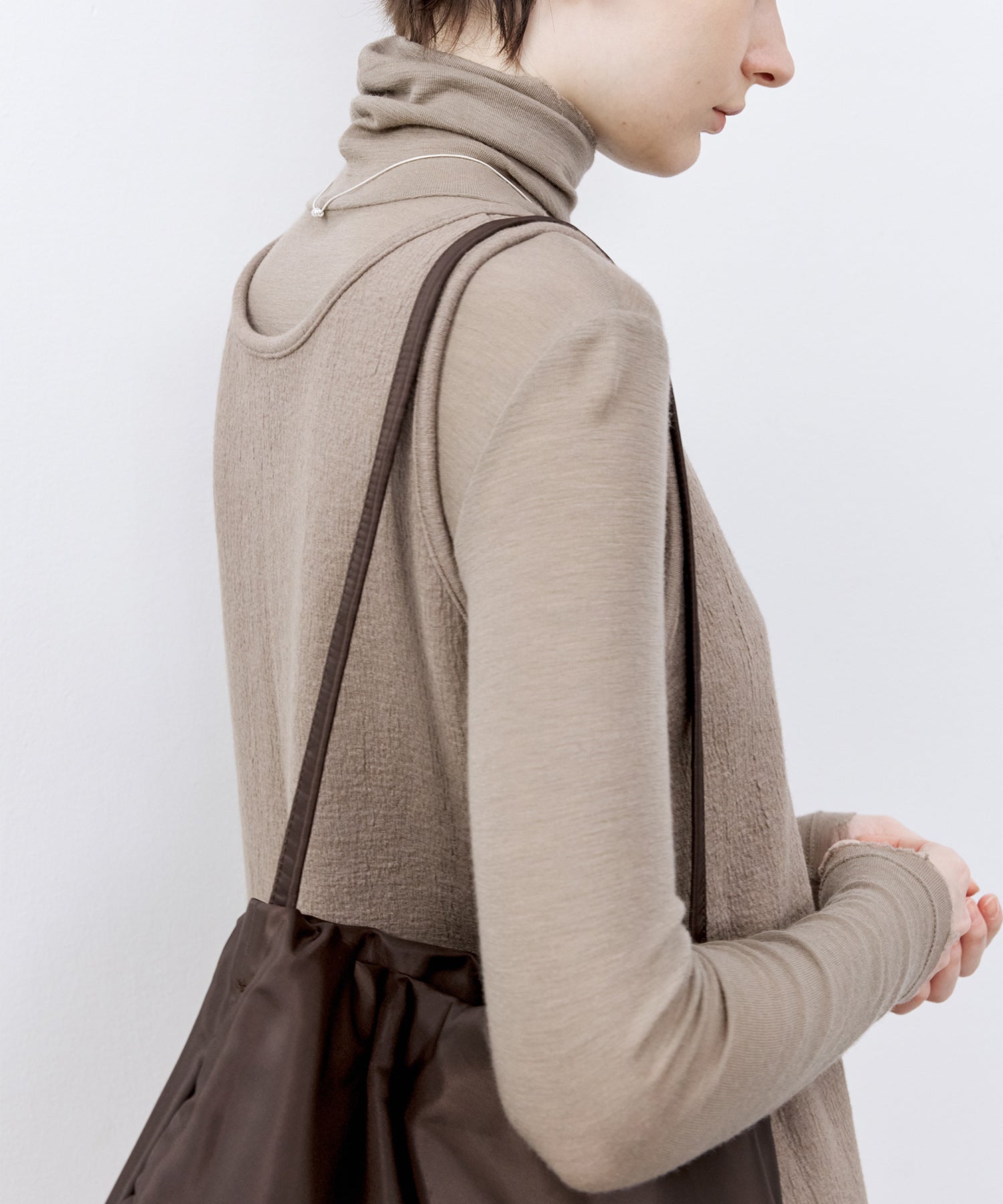 Textured Tencel Wool Sleeveless Dress