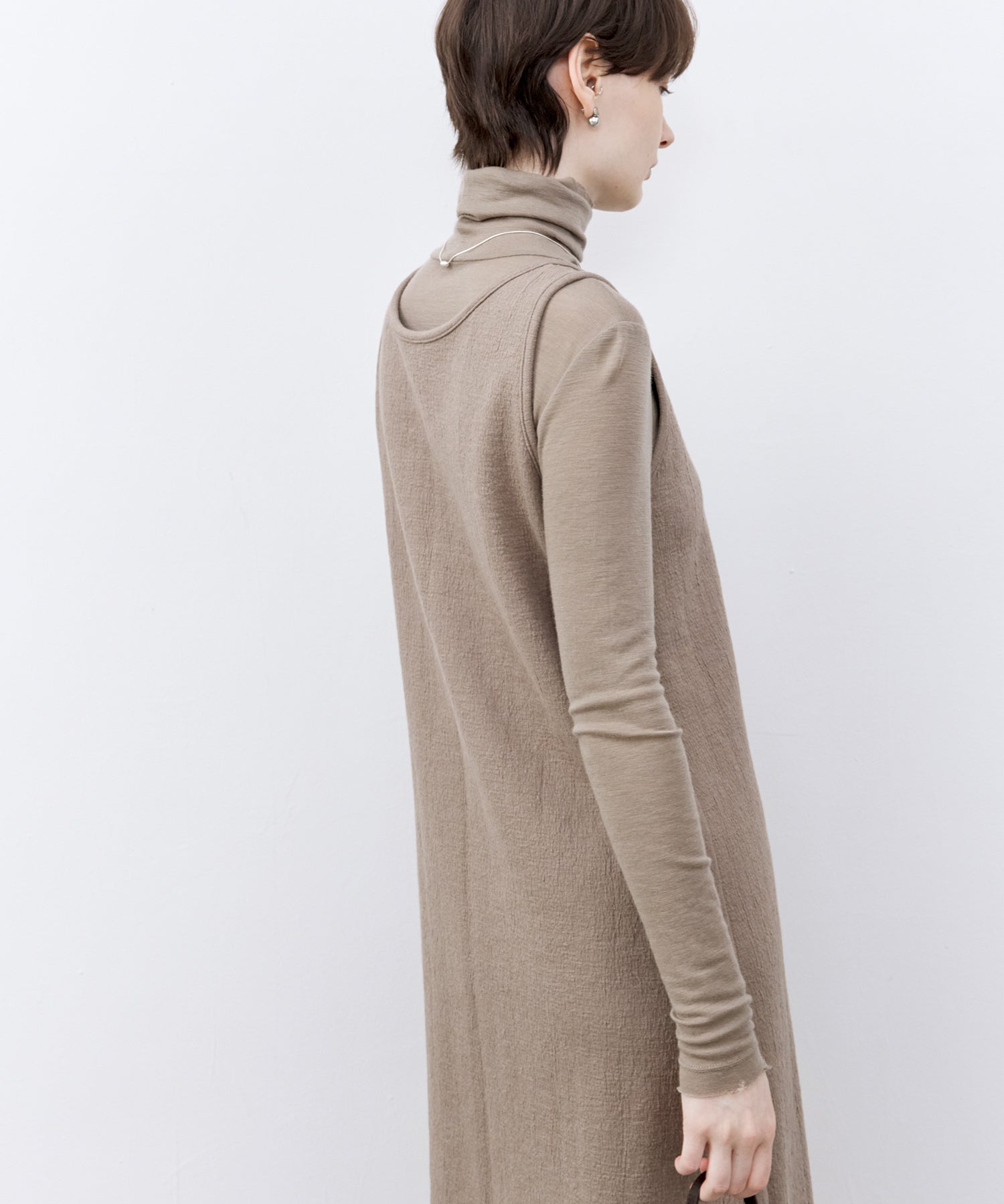 Textured Tencel Wool Sleeveless Dress