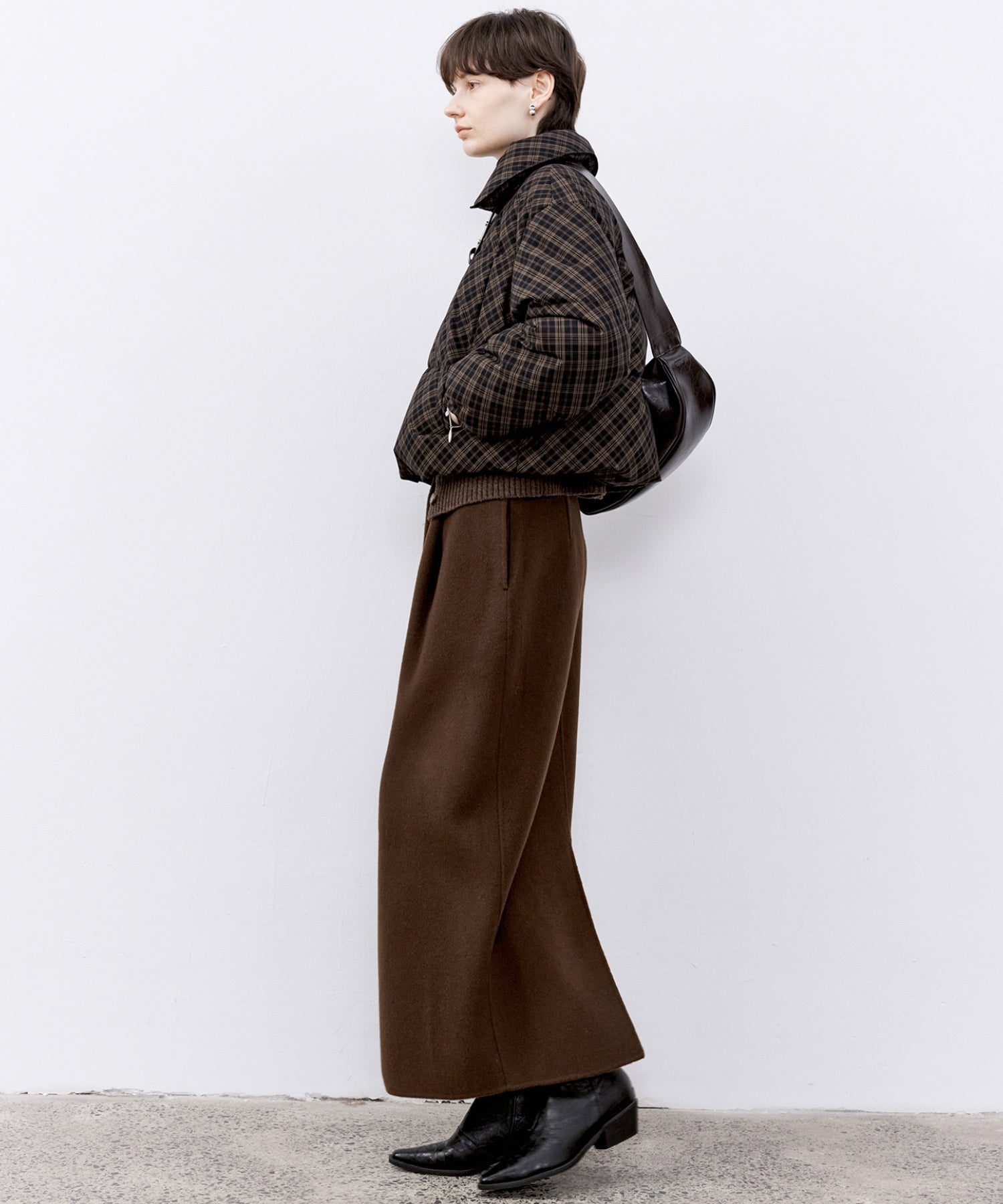 Check Pattern Down Coat