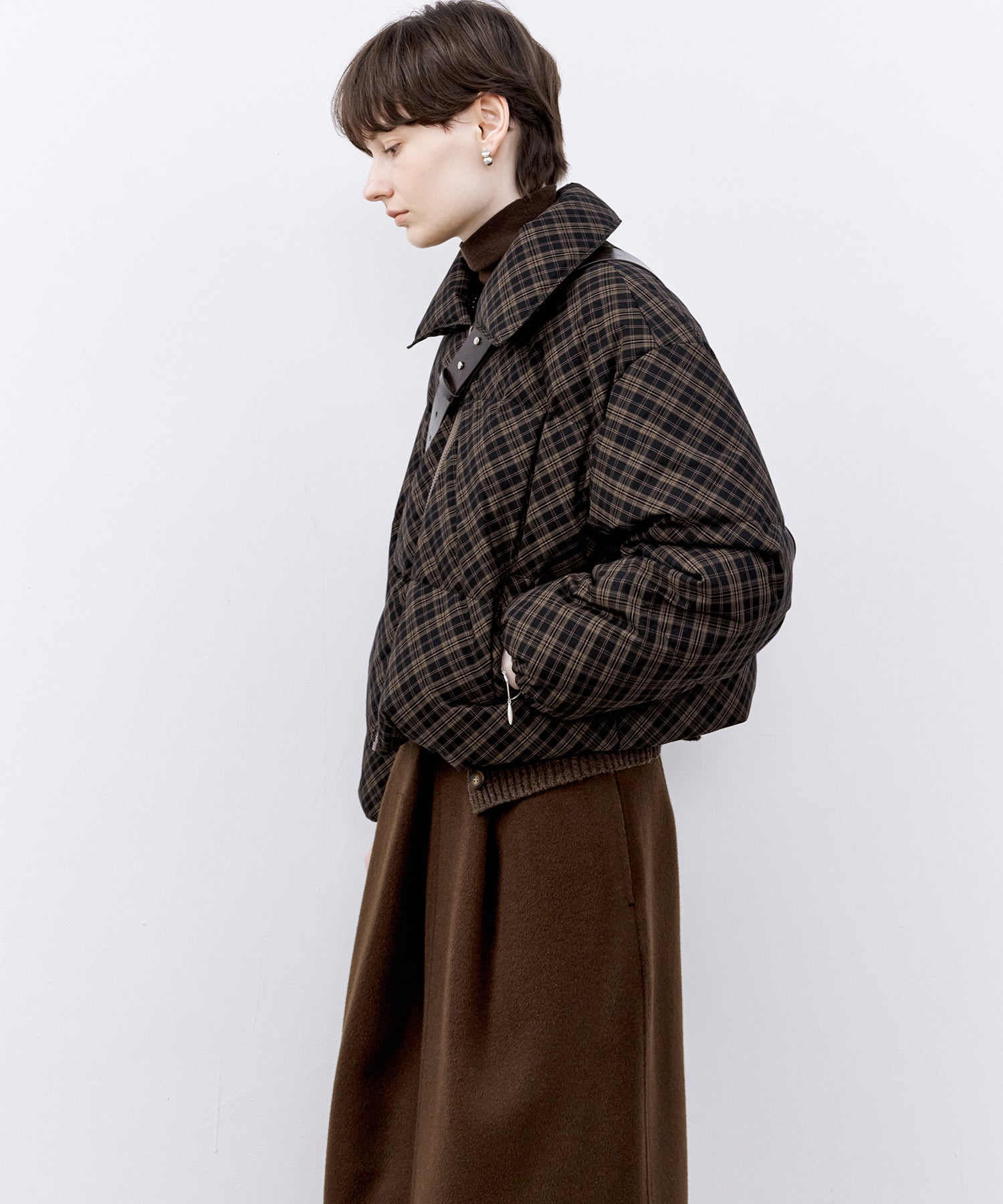 Check Pattern Down Coat