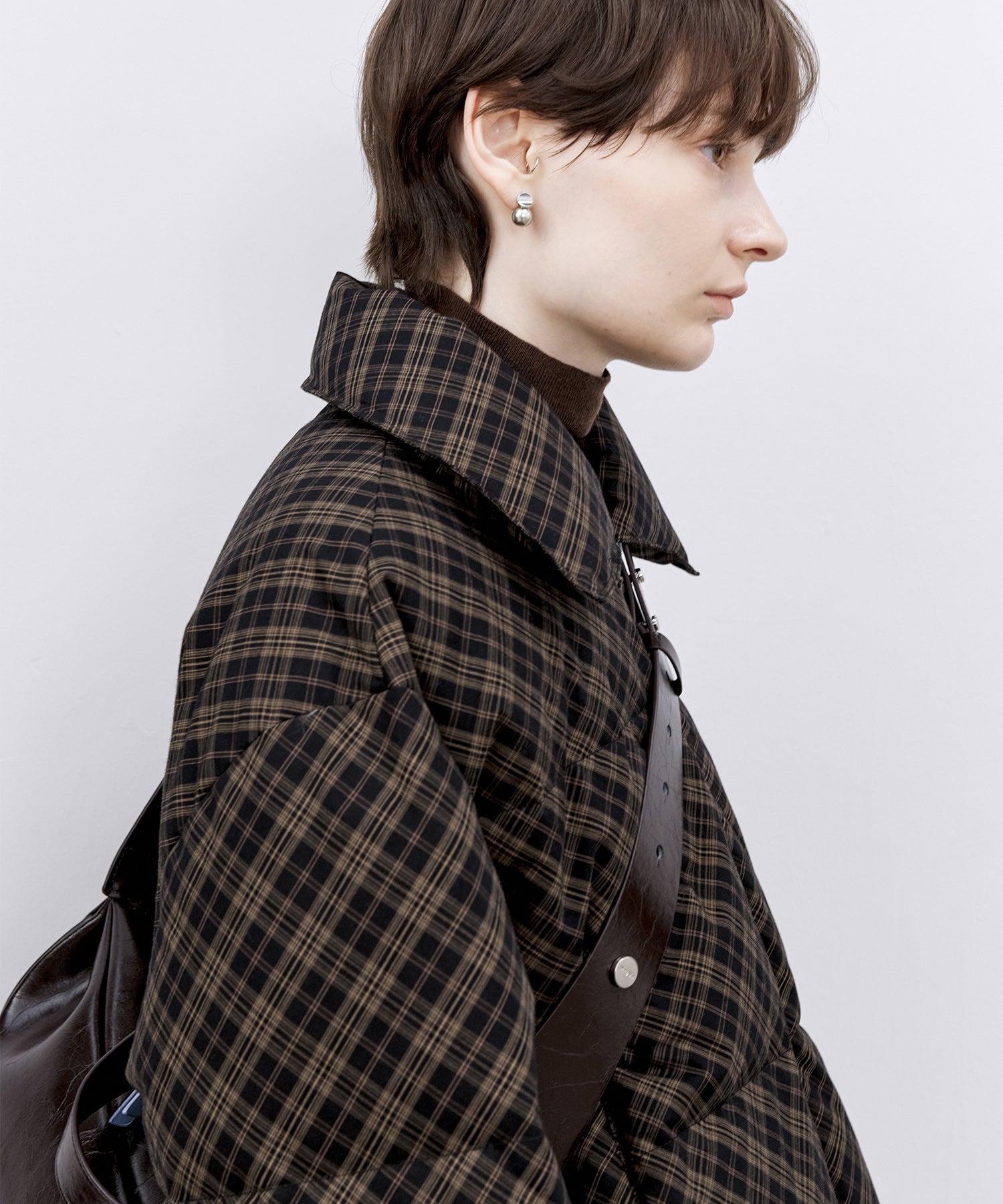 Check Pattern Down Coat