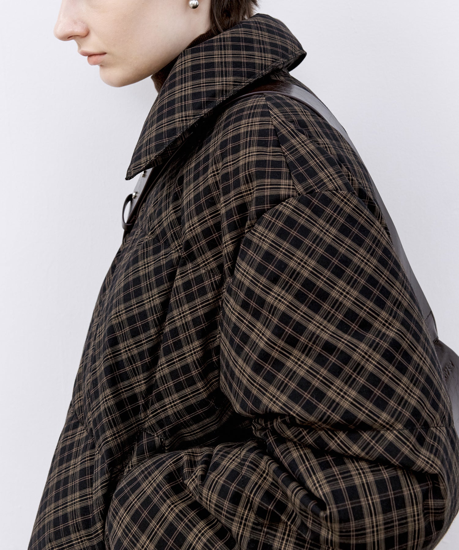 Check Pattern Down Coat