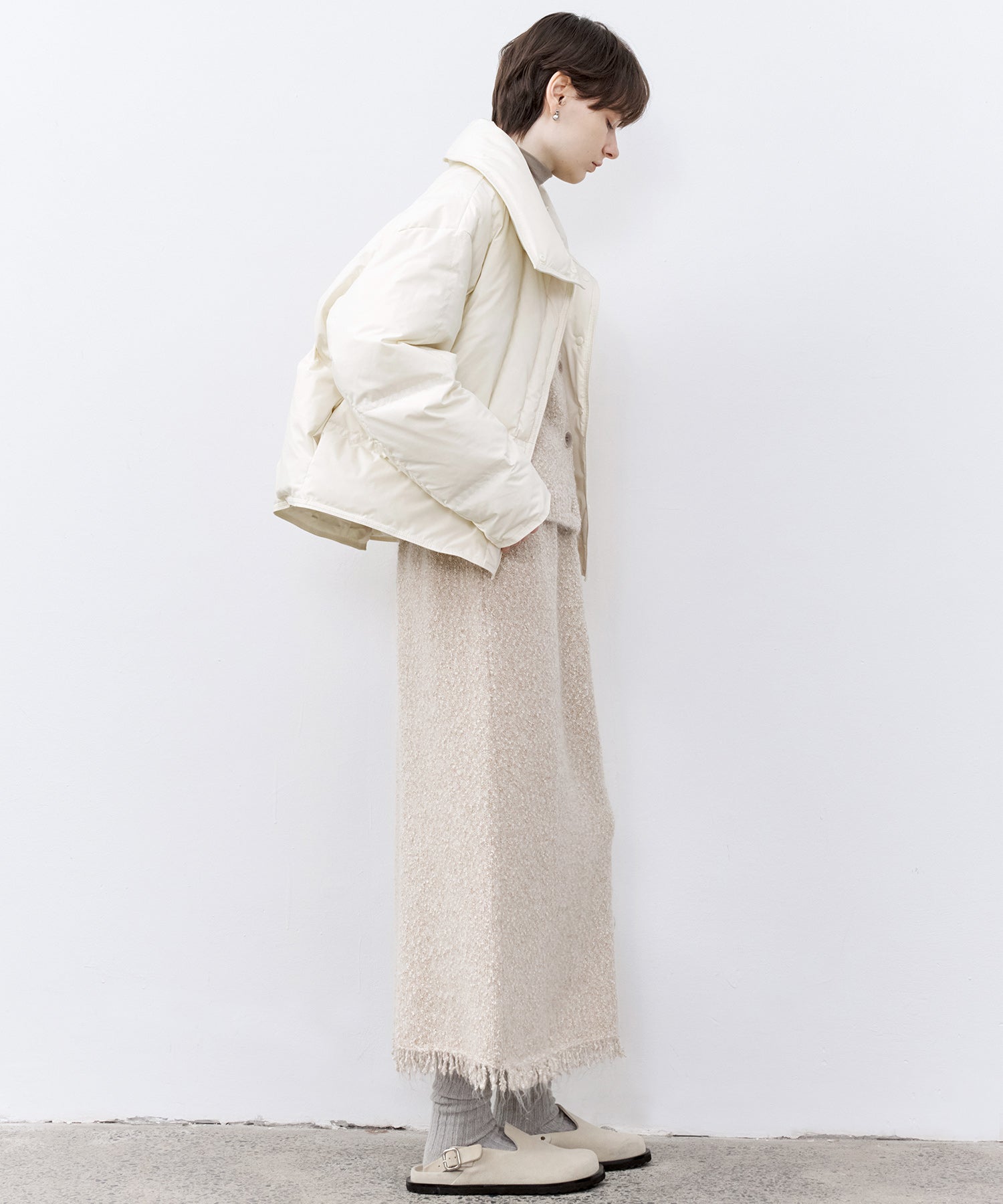 Drop Shoulder Short Puffer with Shaped Waist Design