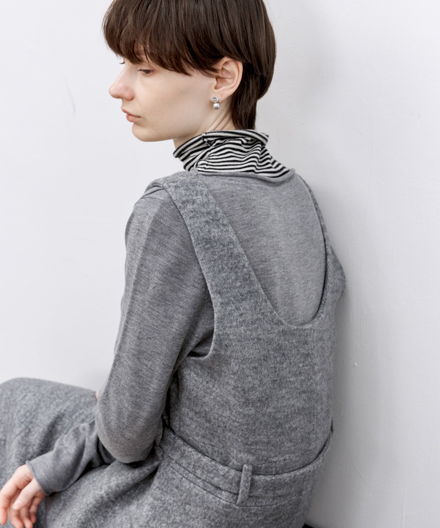 Wool-Blend Belted Jumper Dress
