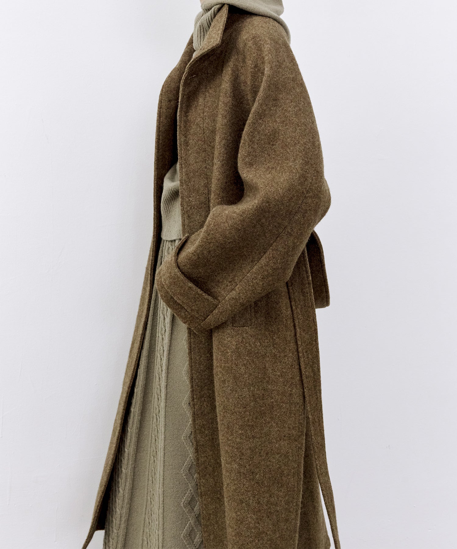 Cable Knit Wool Flare Skirt