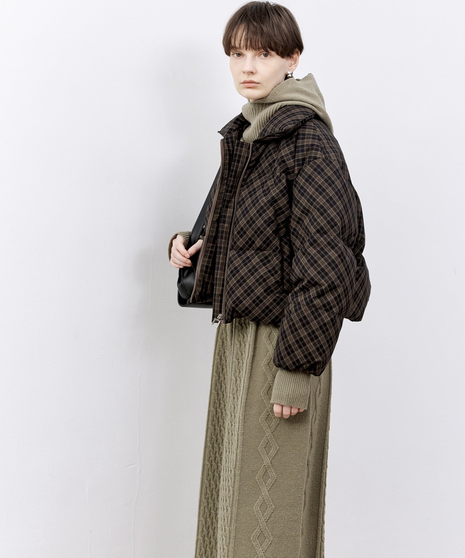 Check Pattern Down Coat