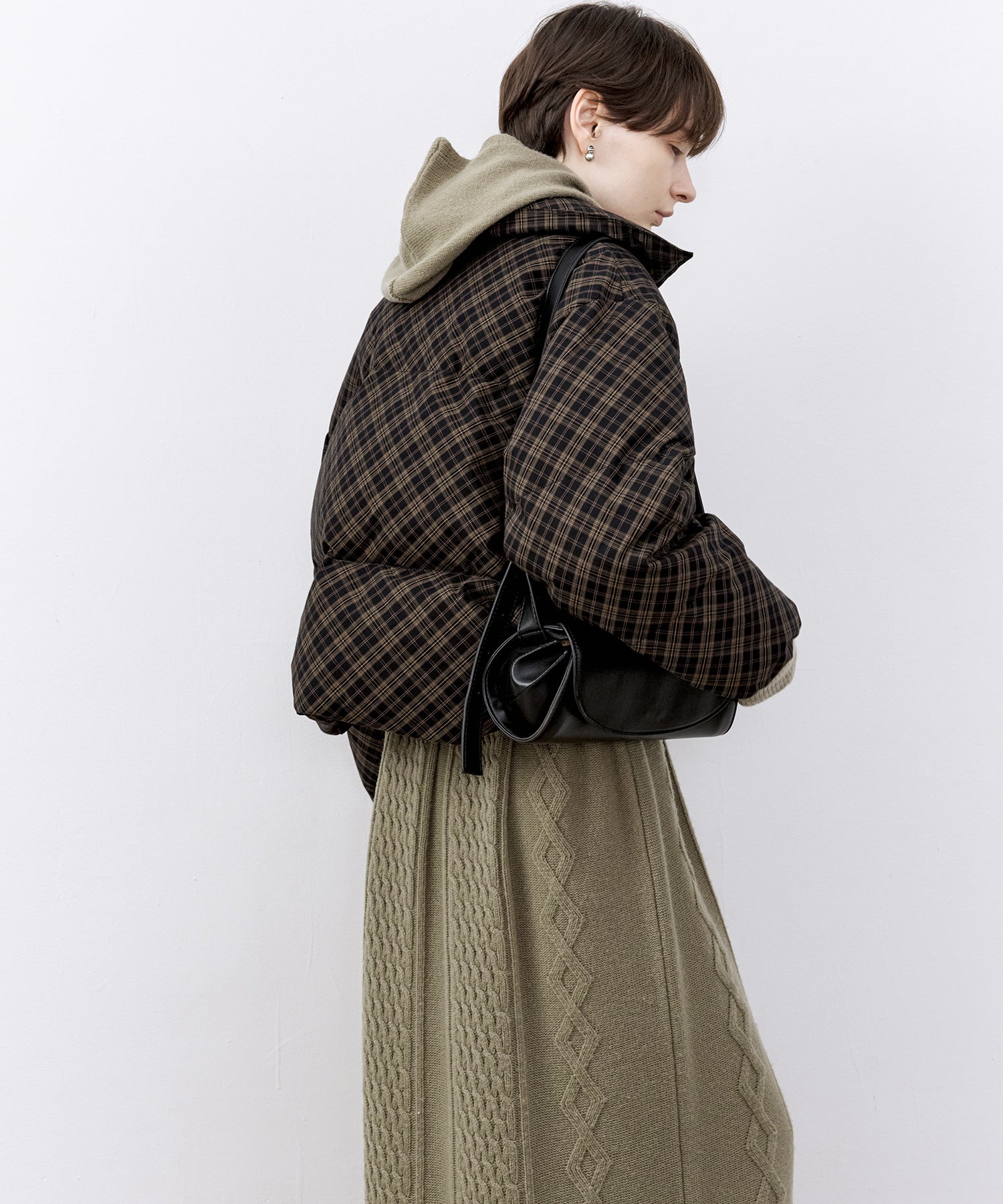 Check Pattern Down Coat