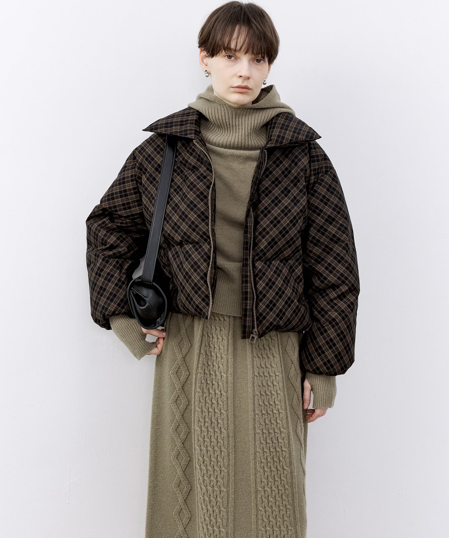 Check Pattern Down Coat