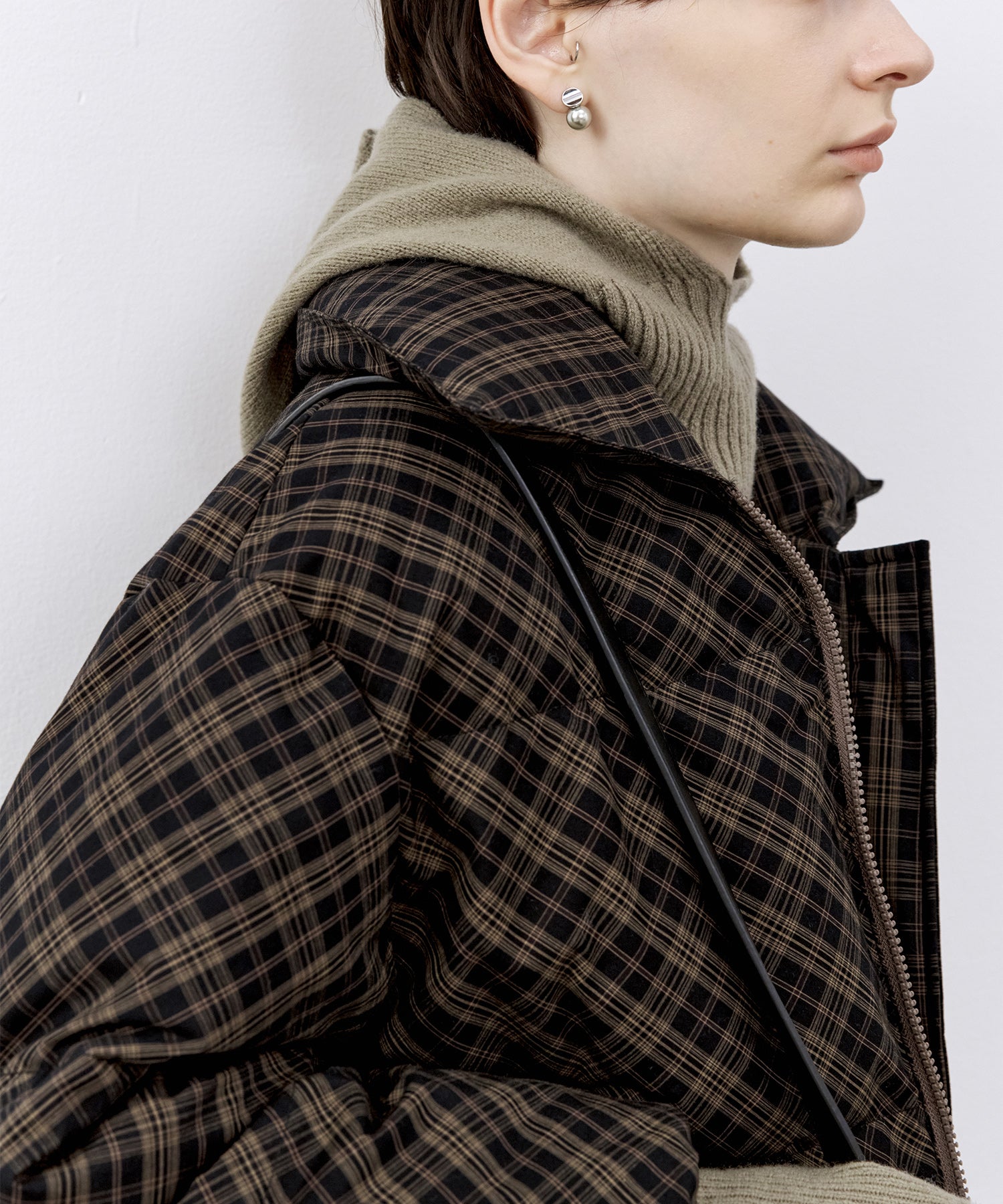 Check Pattern Down Coat