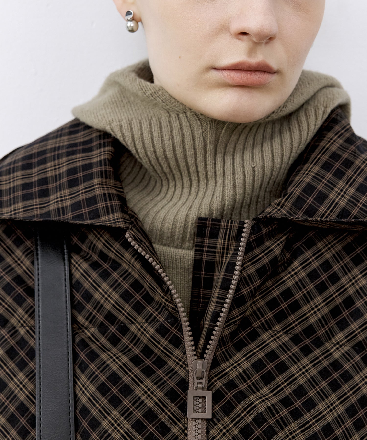Check Pattern Down Coat