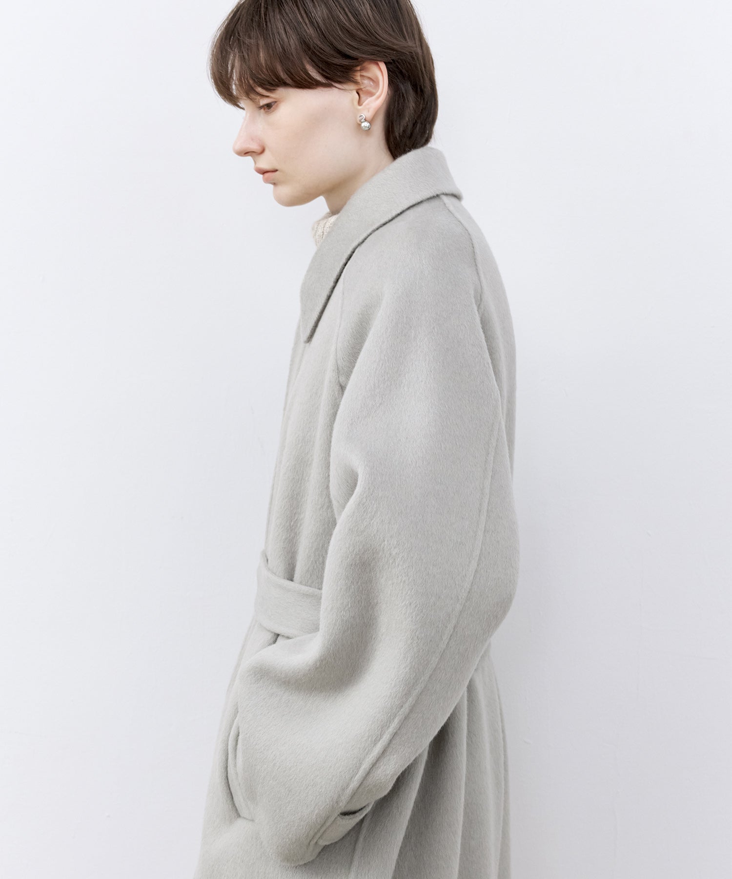 Raglan Sleeves Oversized Double-Faced Wool Coat