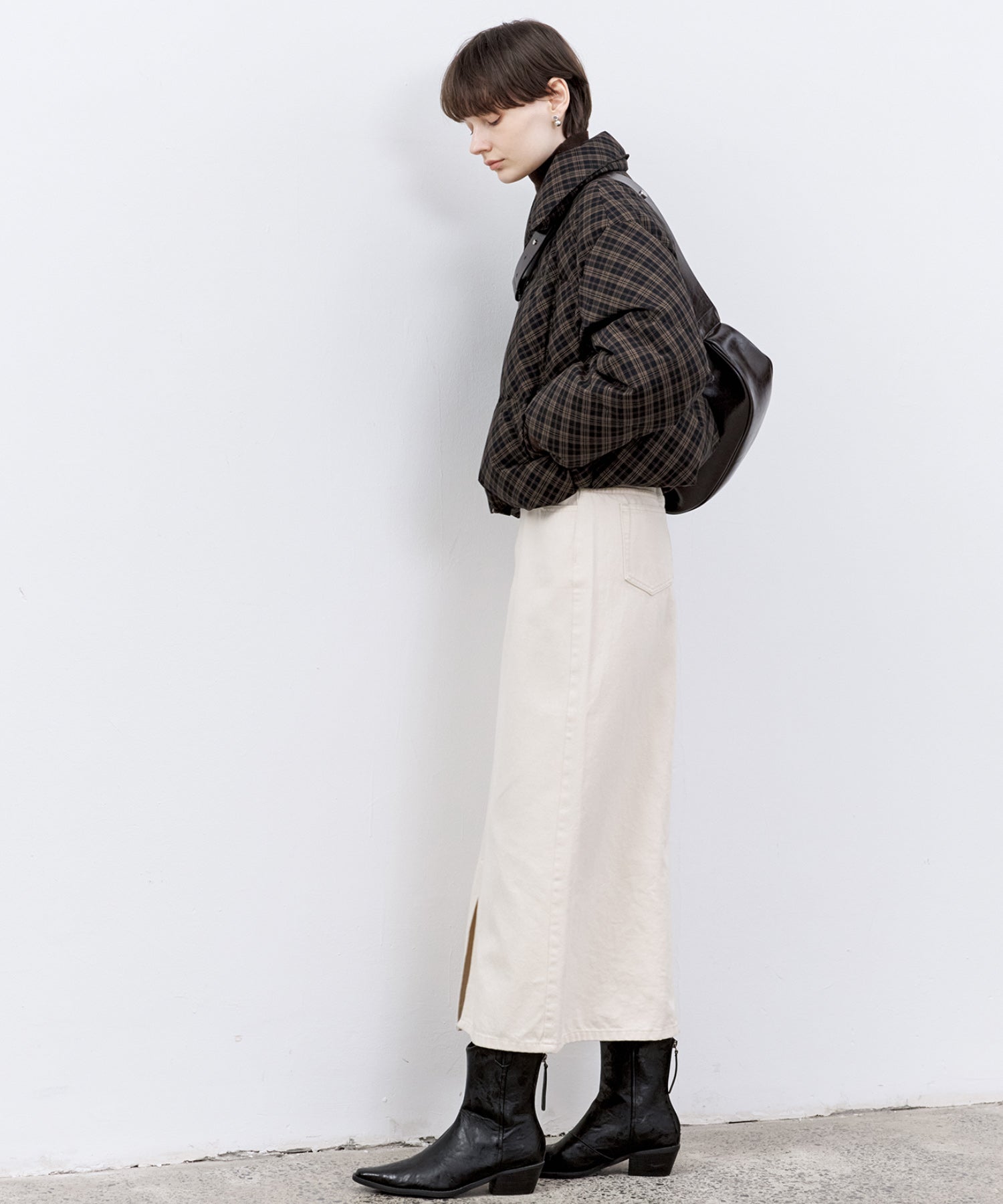 Check Pattern Down Coat