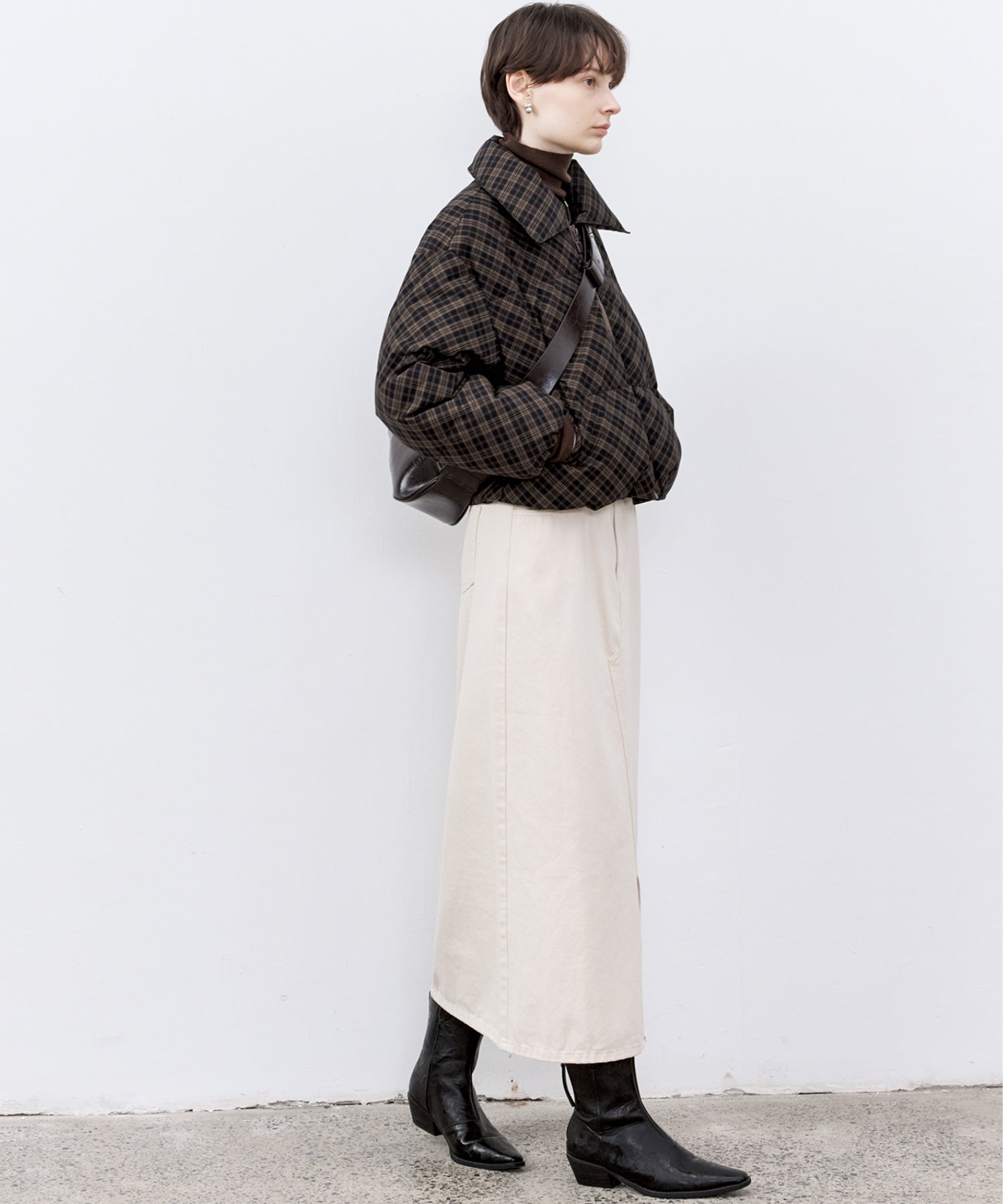 Check Pattern Down Coat