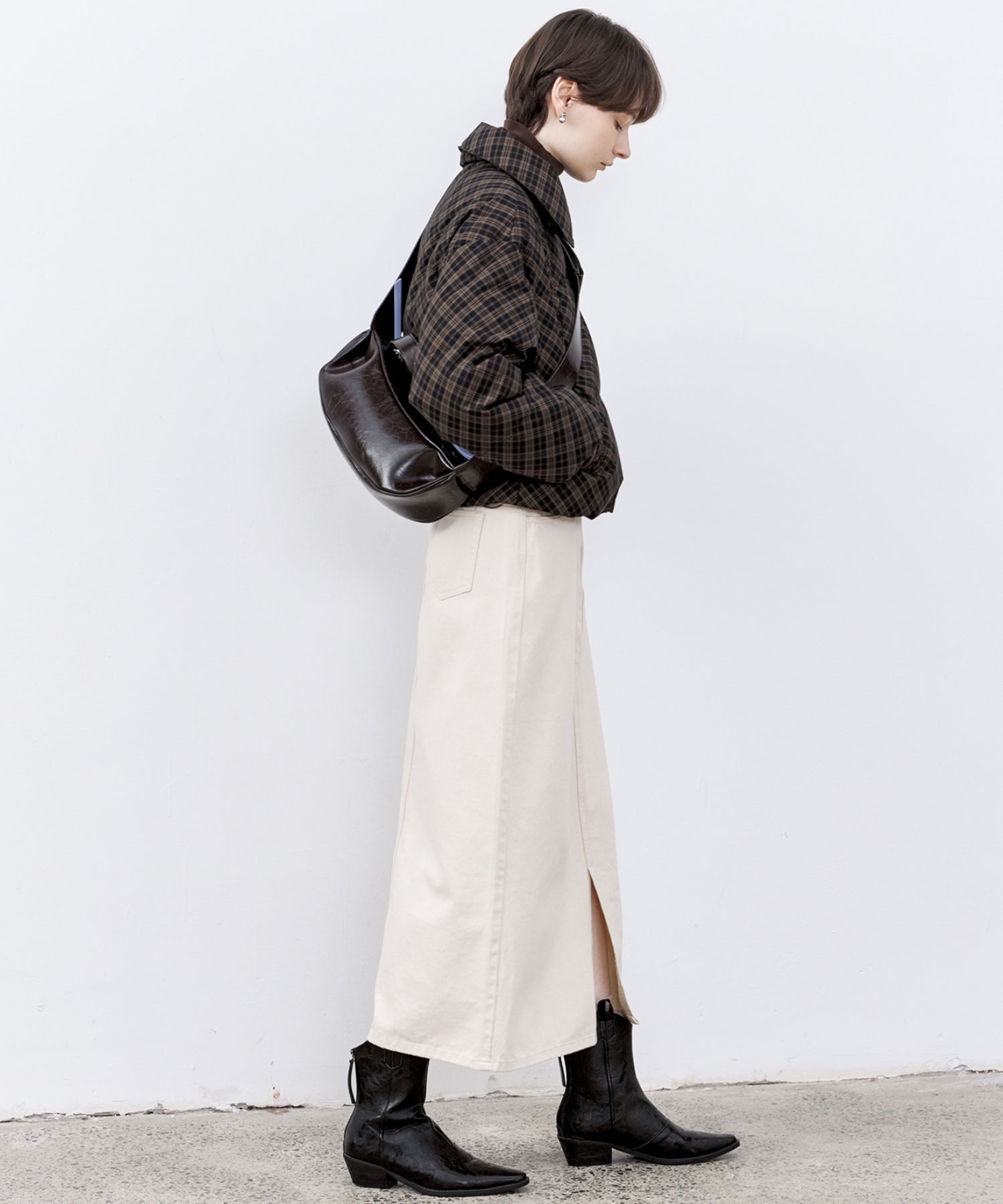 Check Pattern Down Coat