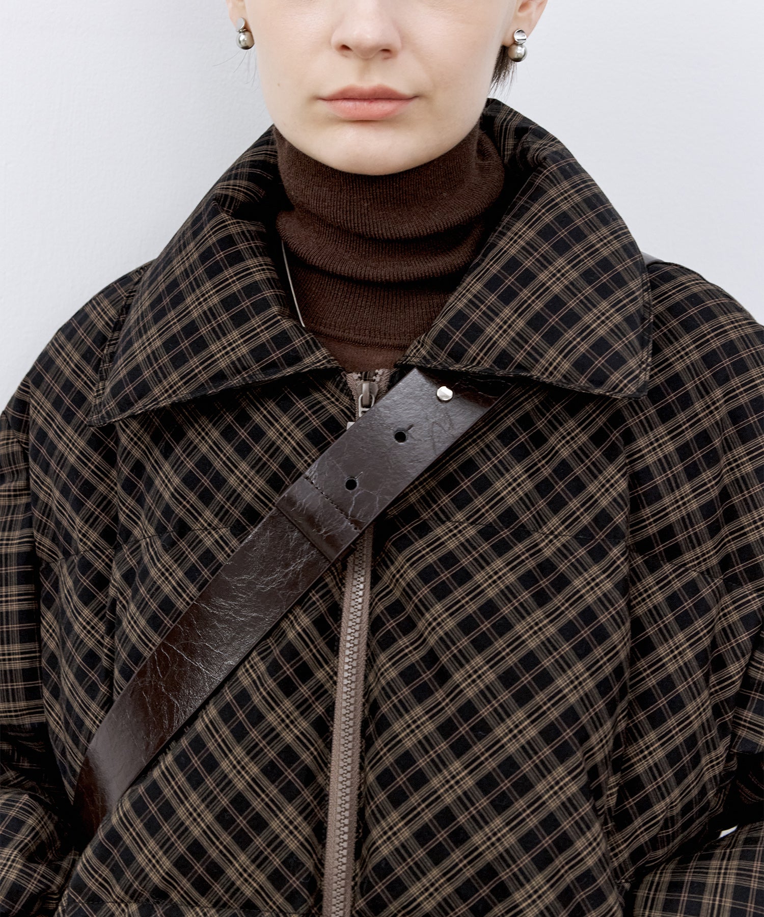 Check Pattern Down Coat