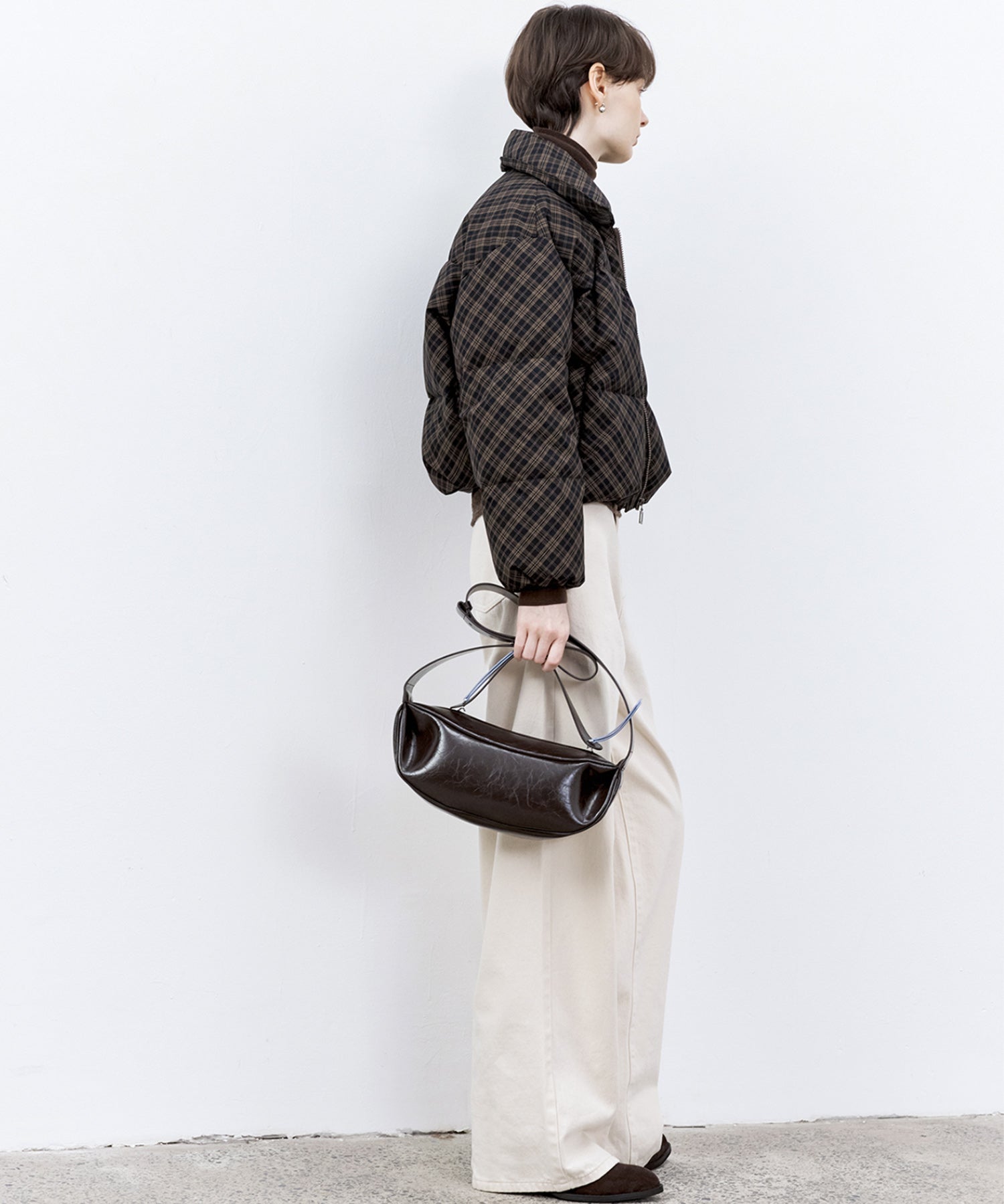 Check Pattern Down Coat