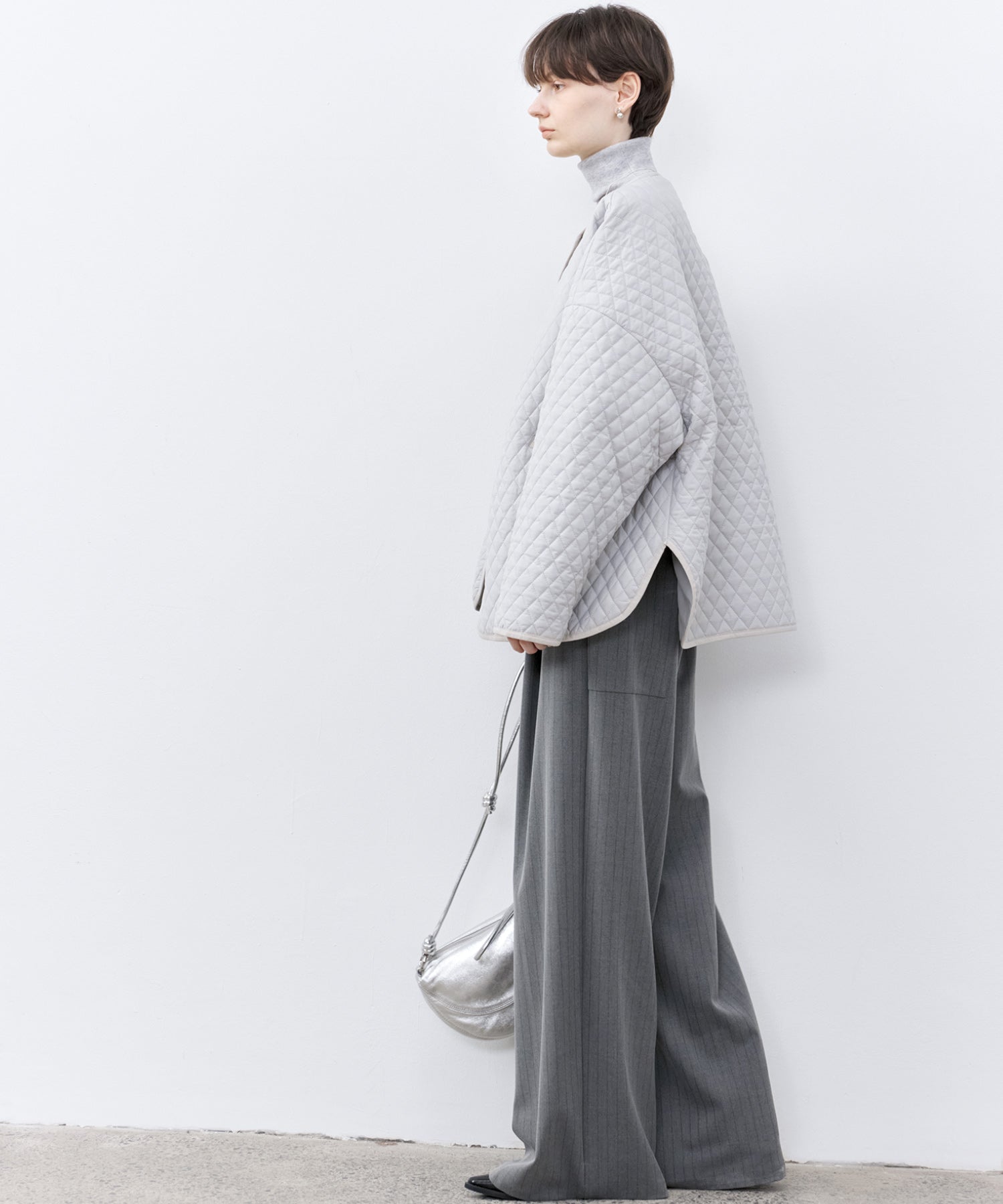 High-Waisted Striped Wide Slacks