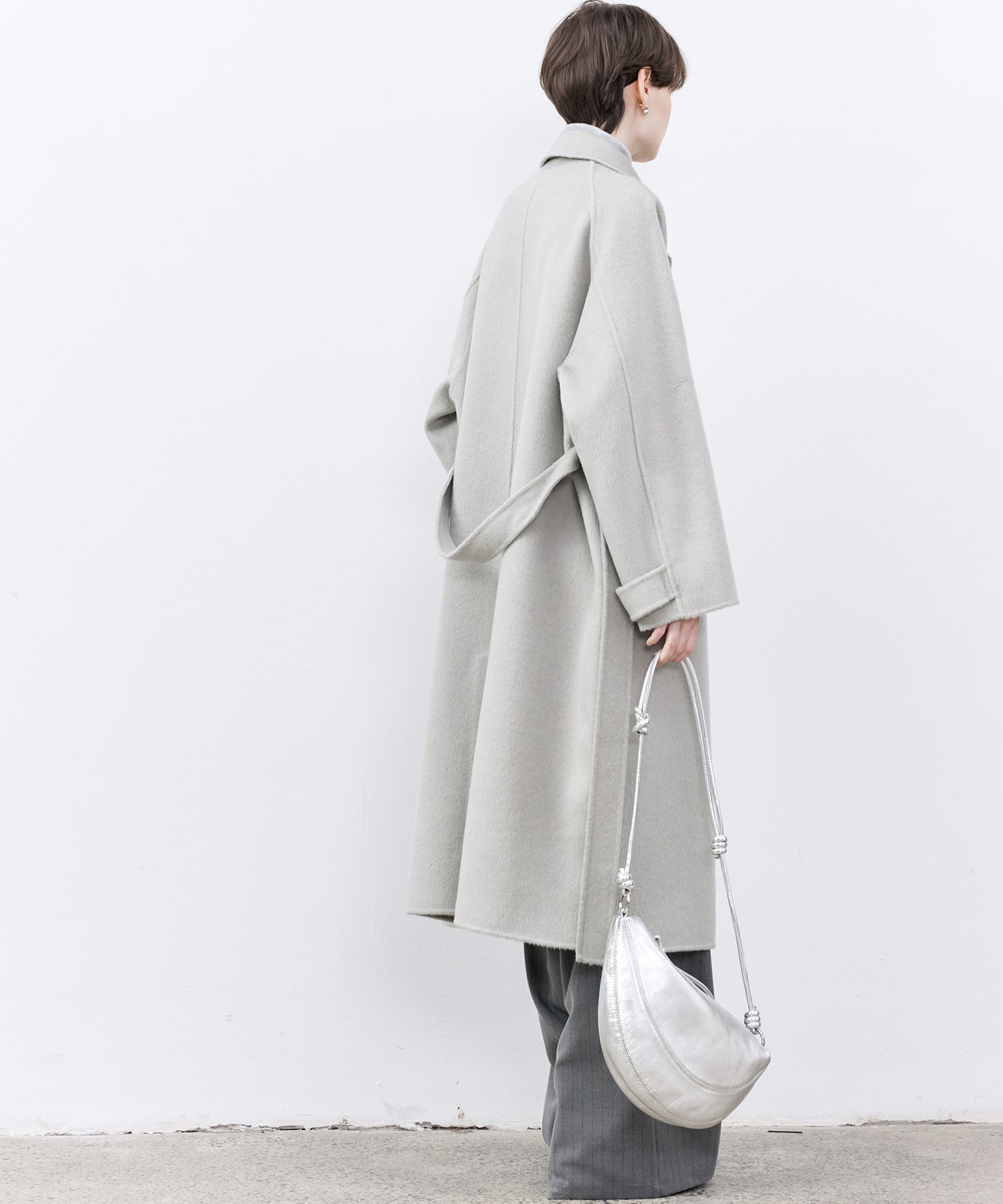 Raglan Sleeves Oversized Double-Faced Wool Coat