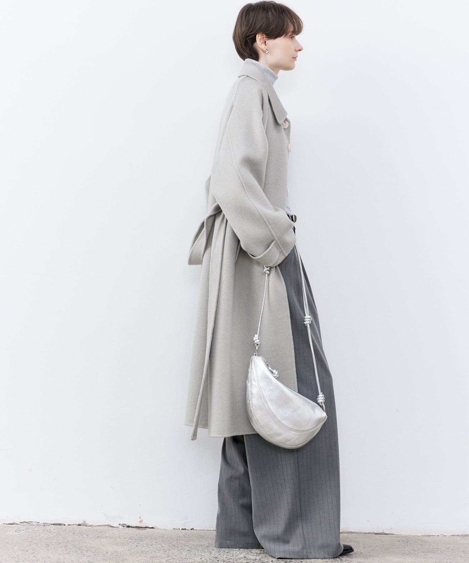 Raglan Sleeves Oversized Double-Faced Wool Coat