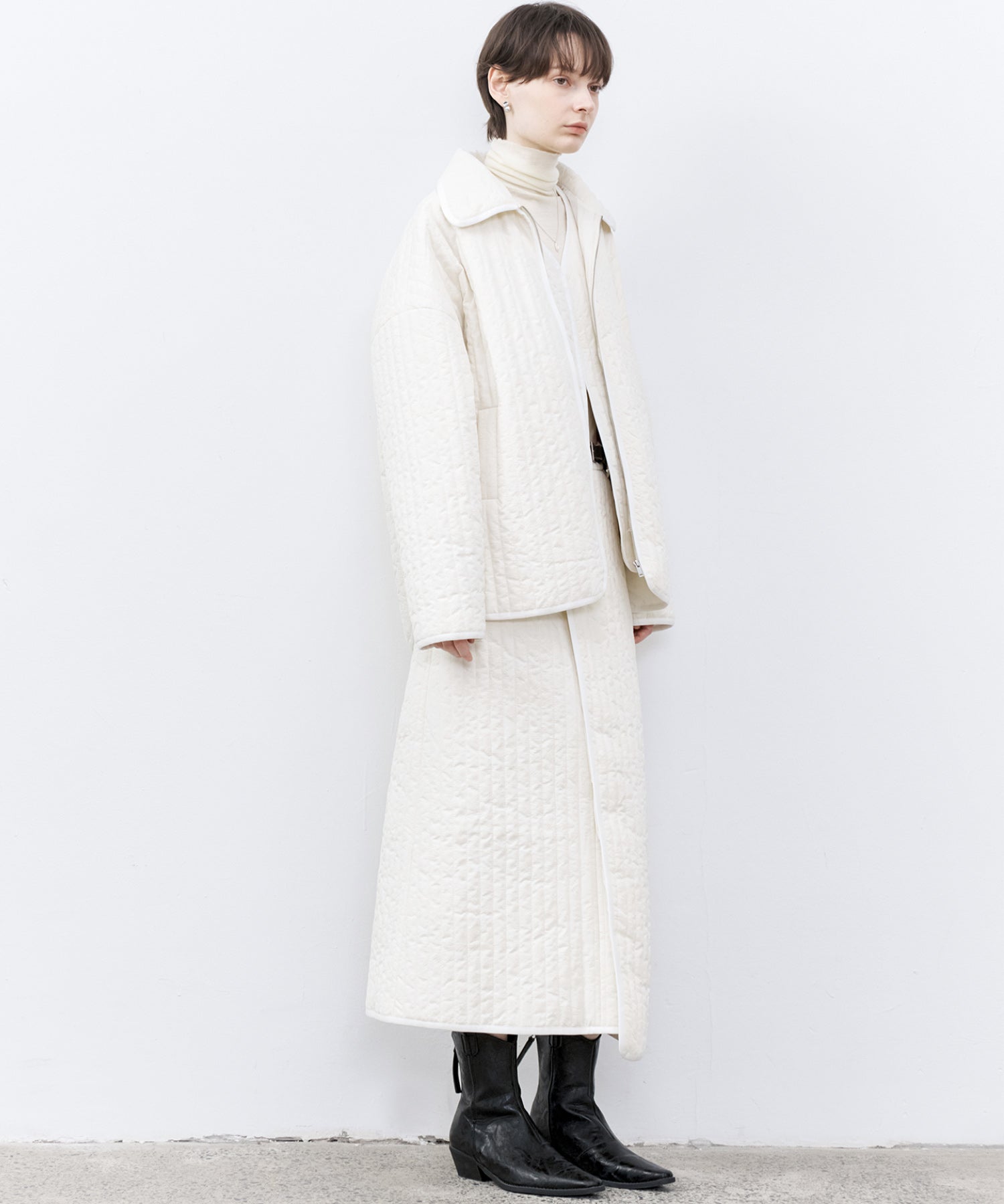 Flocked Print Quilted Jacket