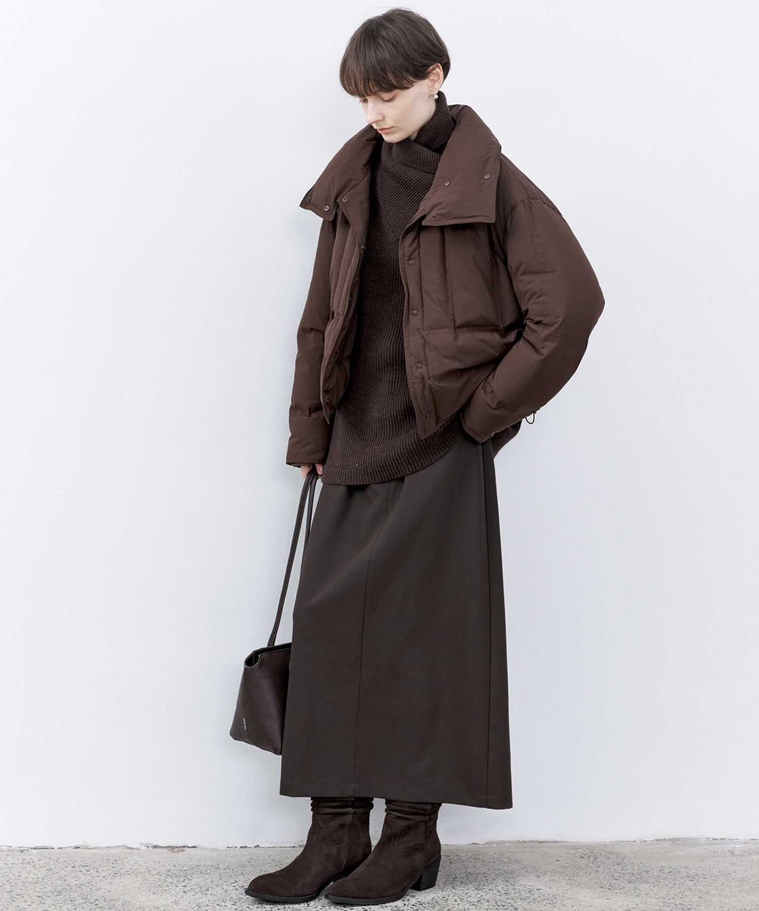 Drop Shoulder Short Puffer with Shaped Waist Design