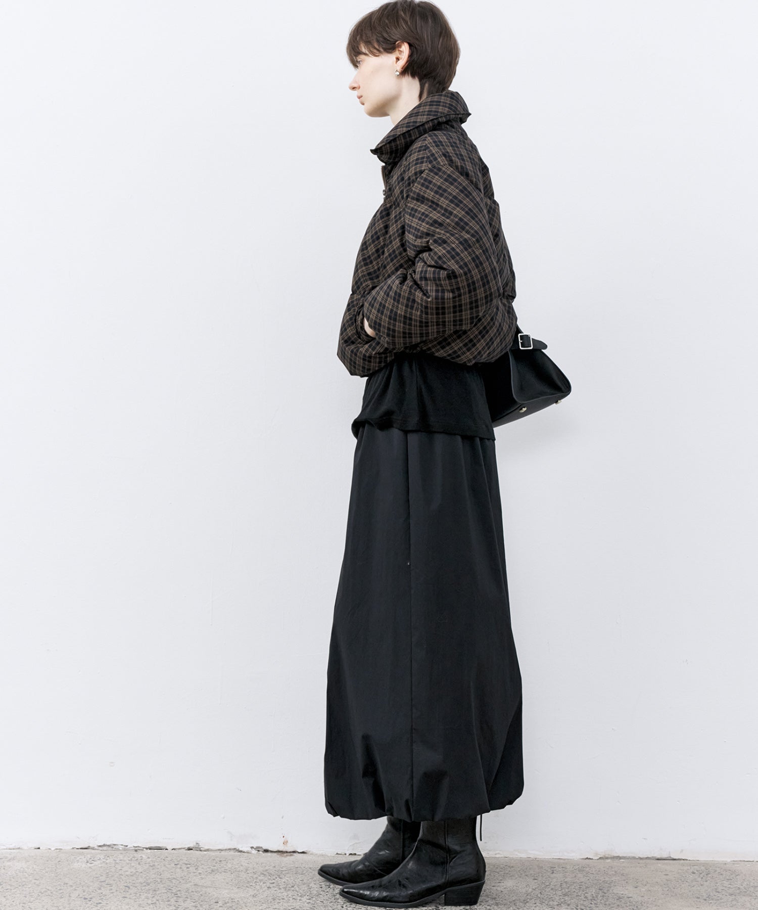 Check Pattern Down Coat