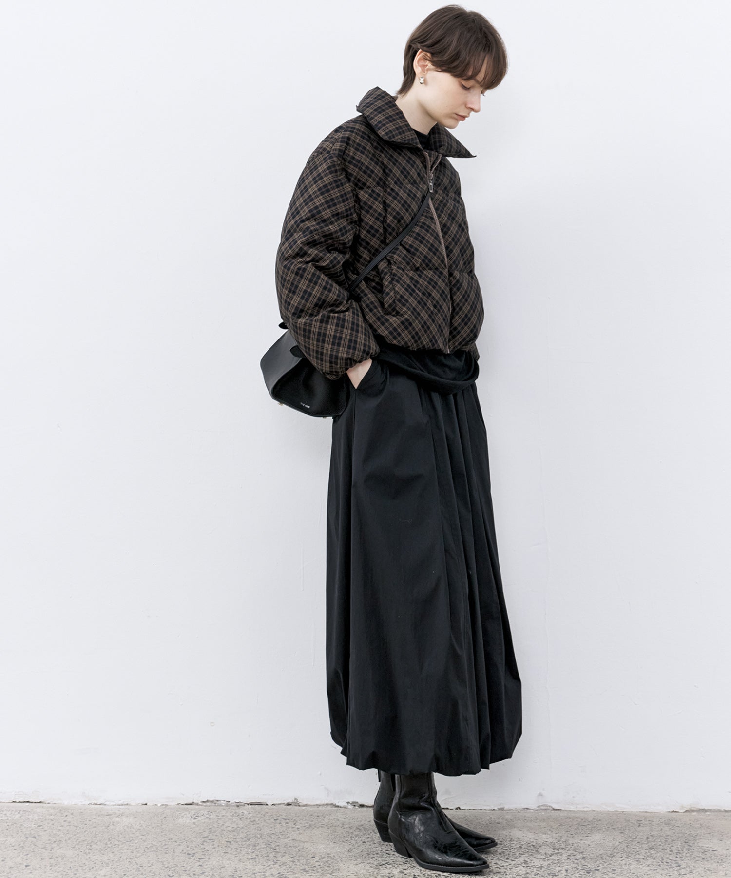 Check Pattern Down Coat